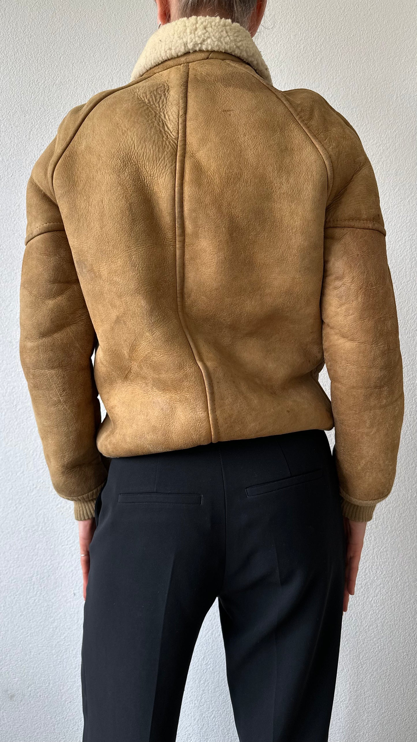 camel suede lammy coat