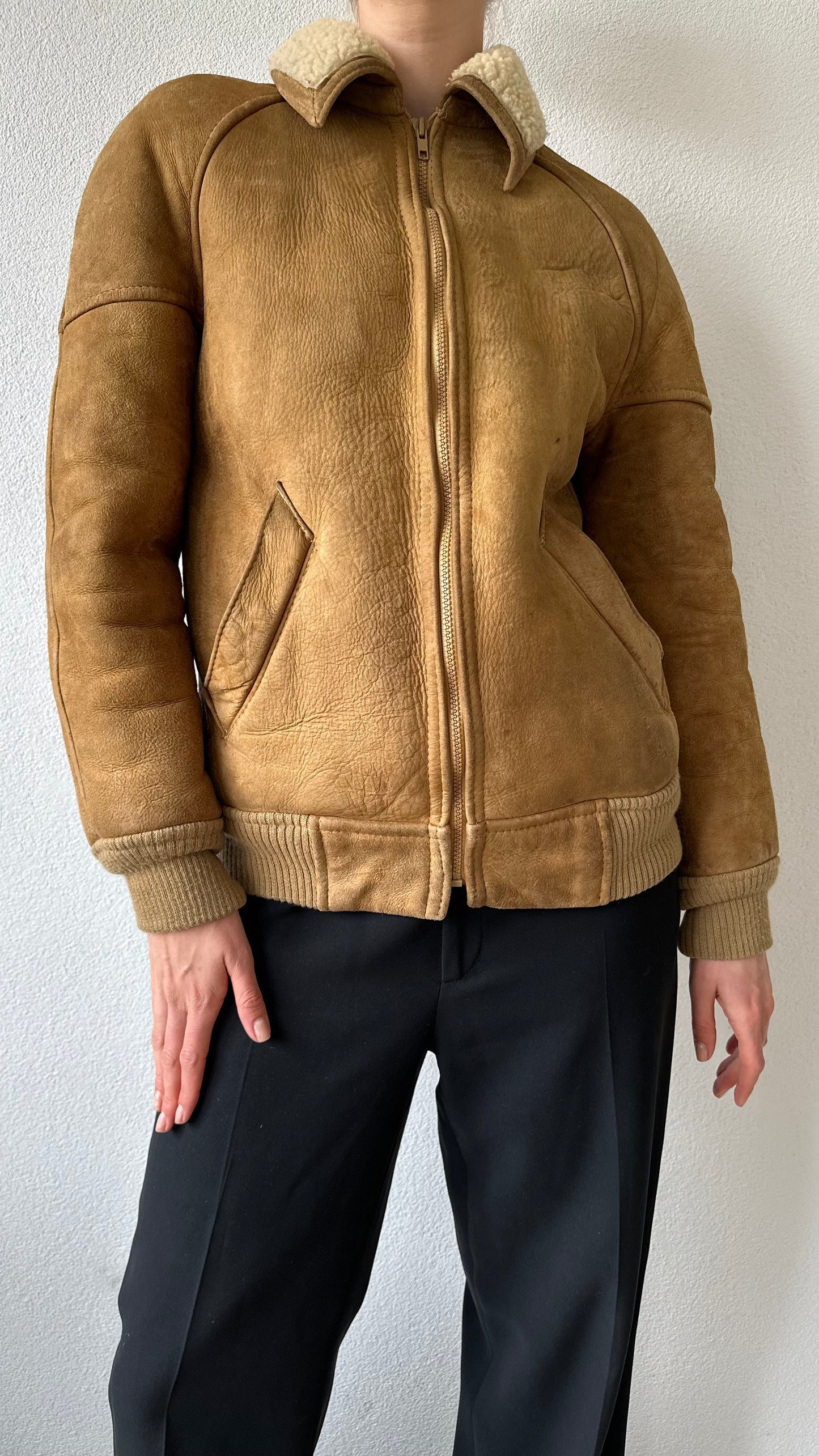 camel suede lammy coat