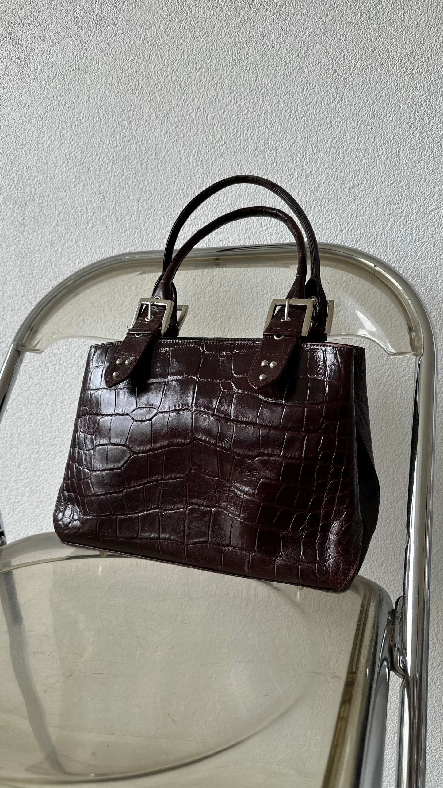 bordeaux brown leather shoulderbag