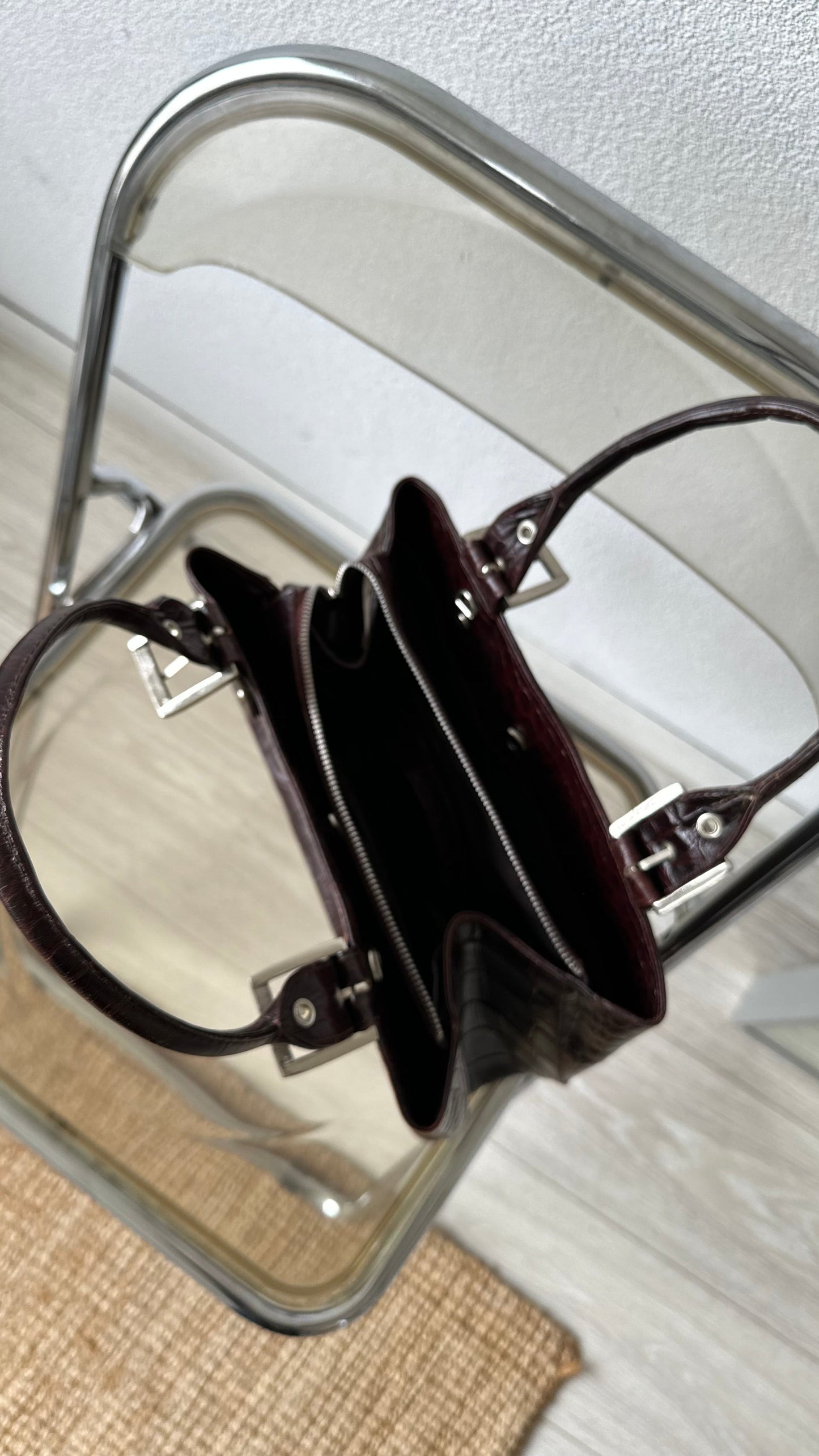 bordeaux brown leather shoulderbag