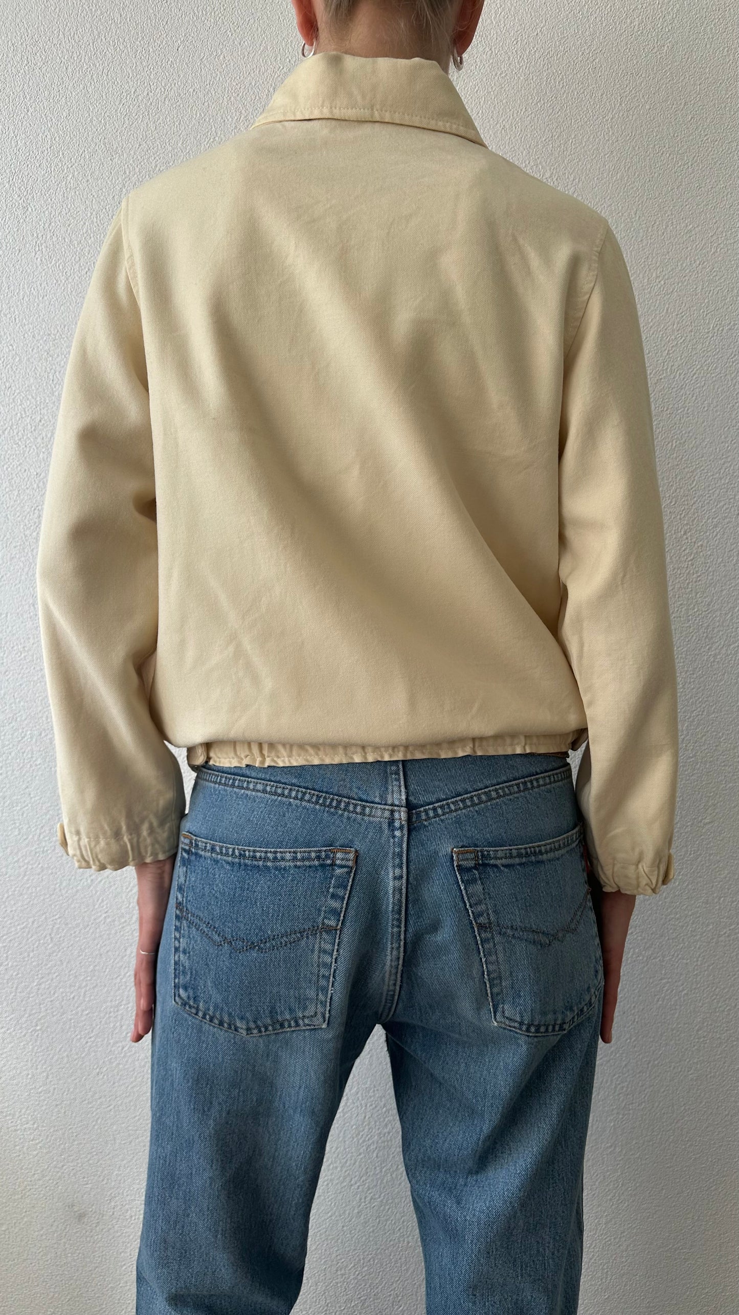 butter yellow wool bomberjacket