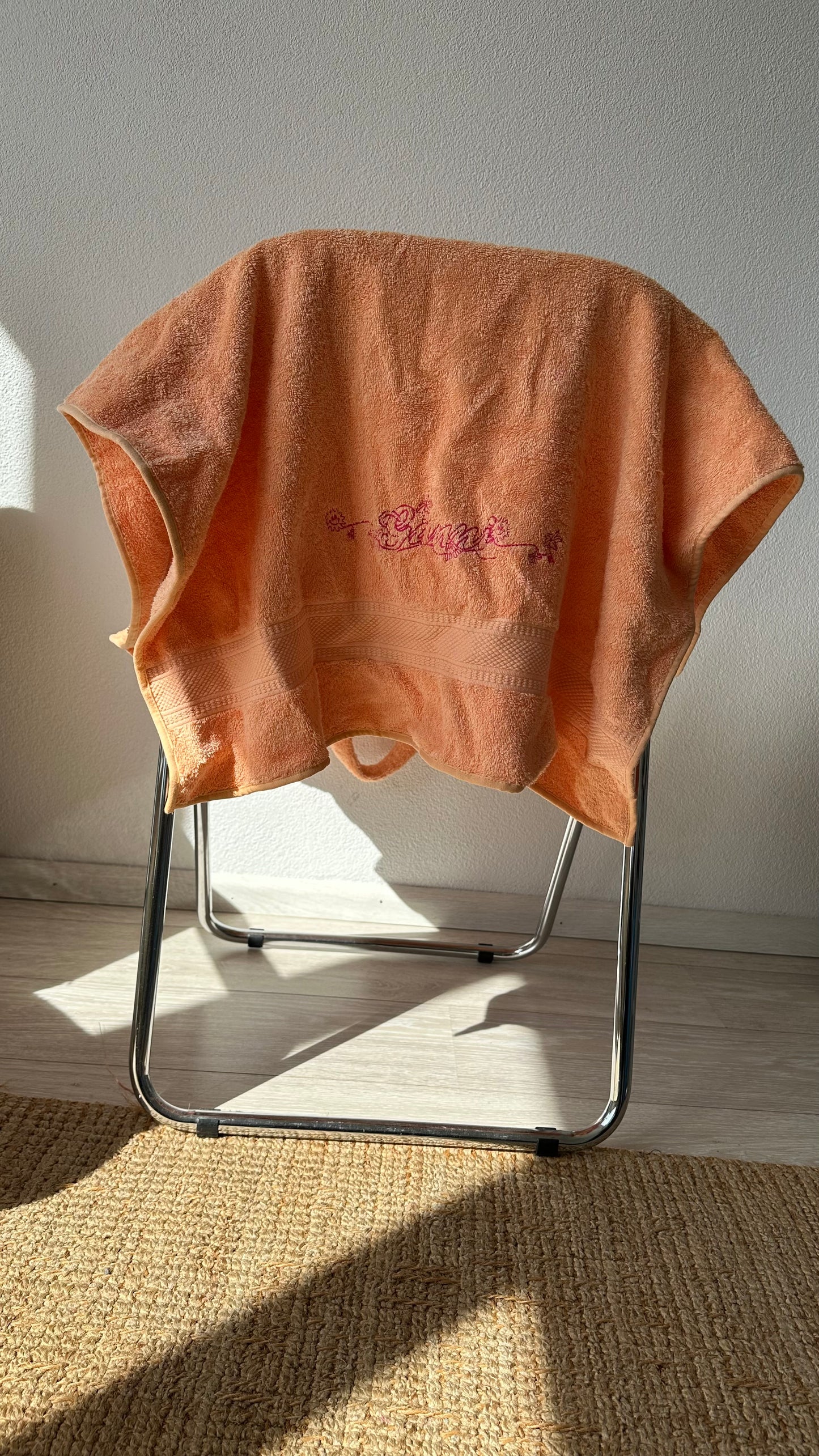 orange Ganni towel beach bag