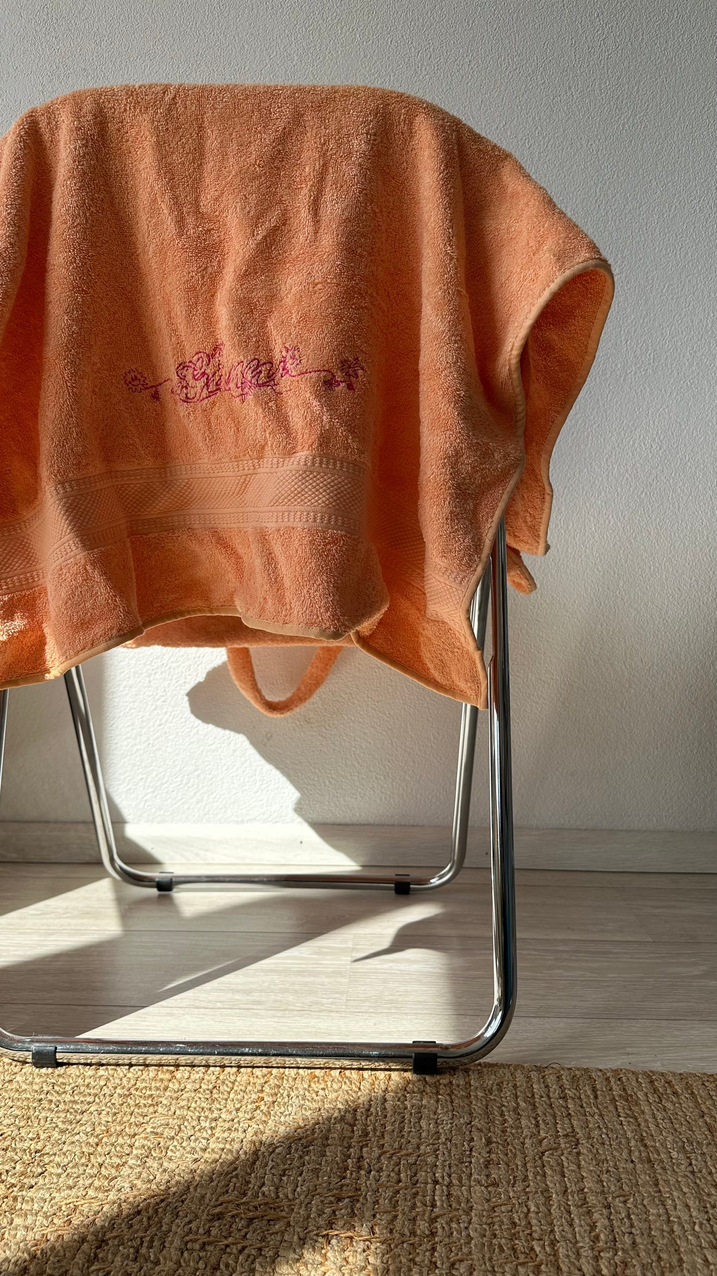 orange Ganni towel beach bag