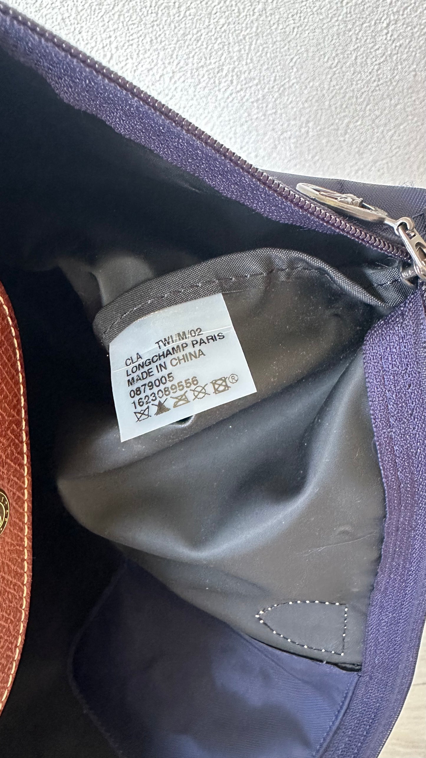 blue Longchamp le pliage size L