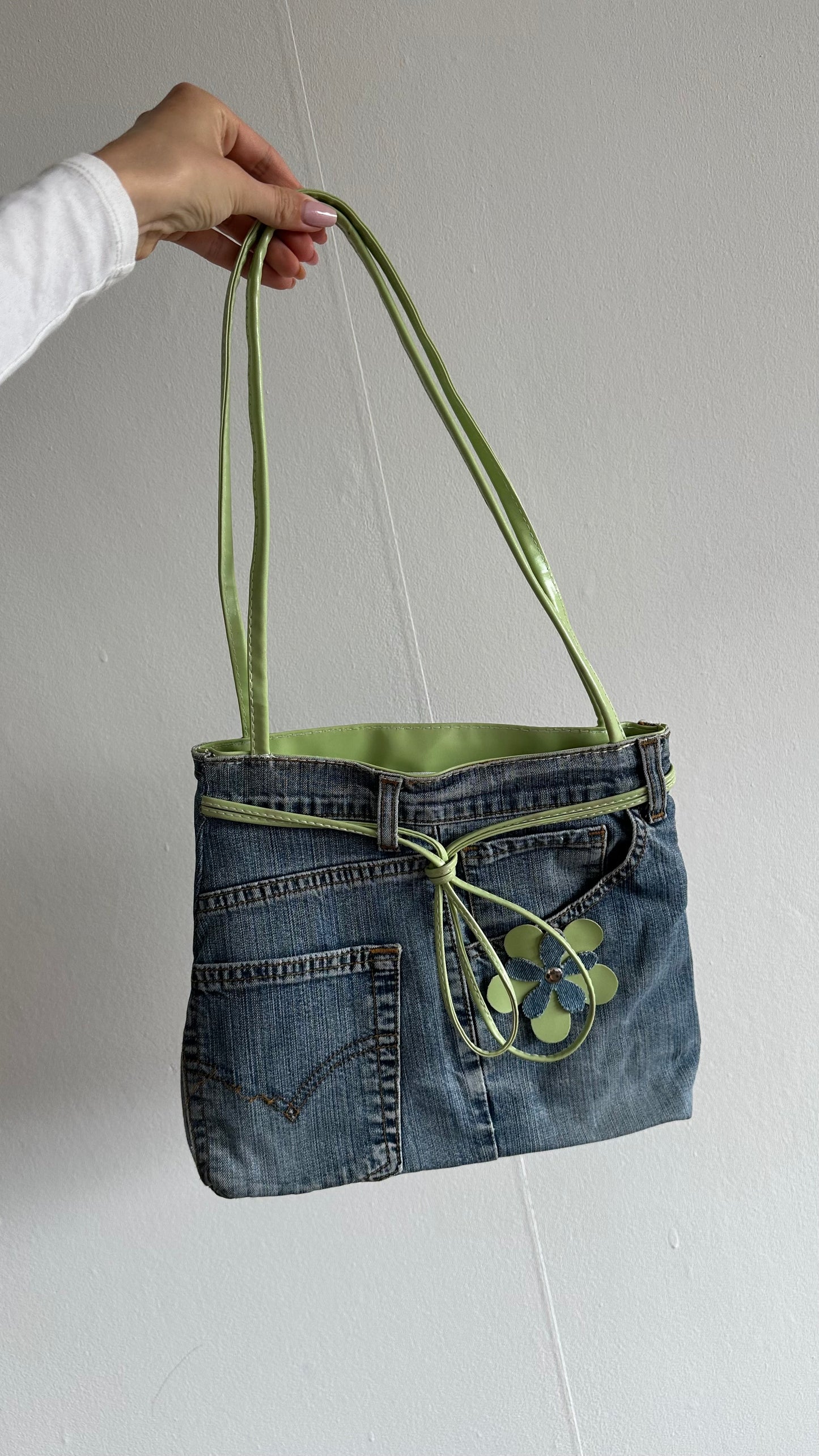 denim green shoulderbag y2k