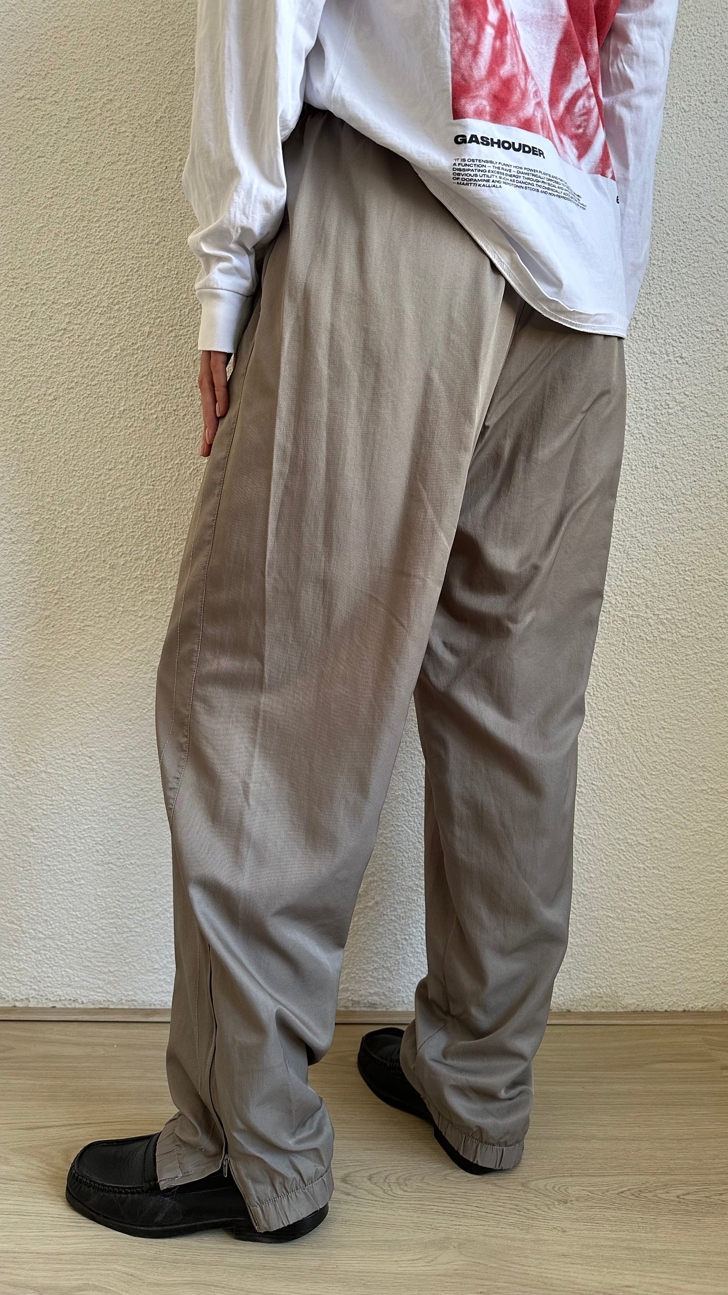 vintage taupe white nike tracksuit pants windbreaker jacket