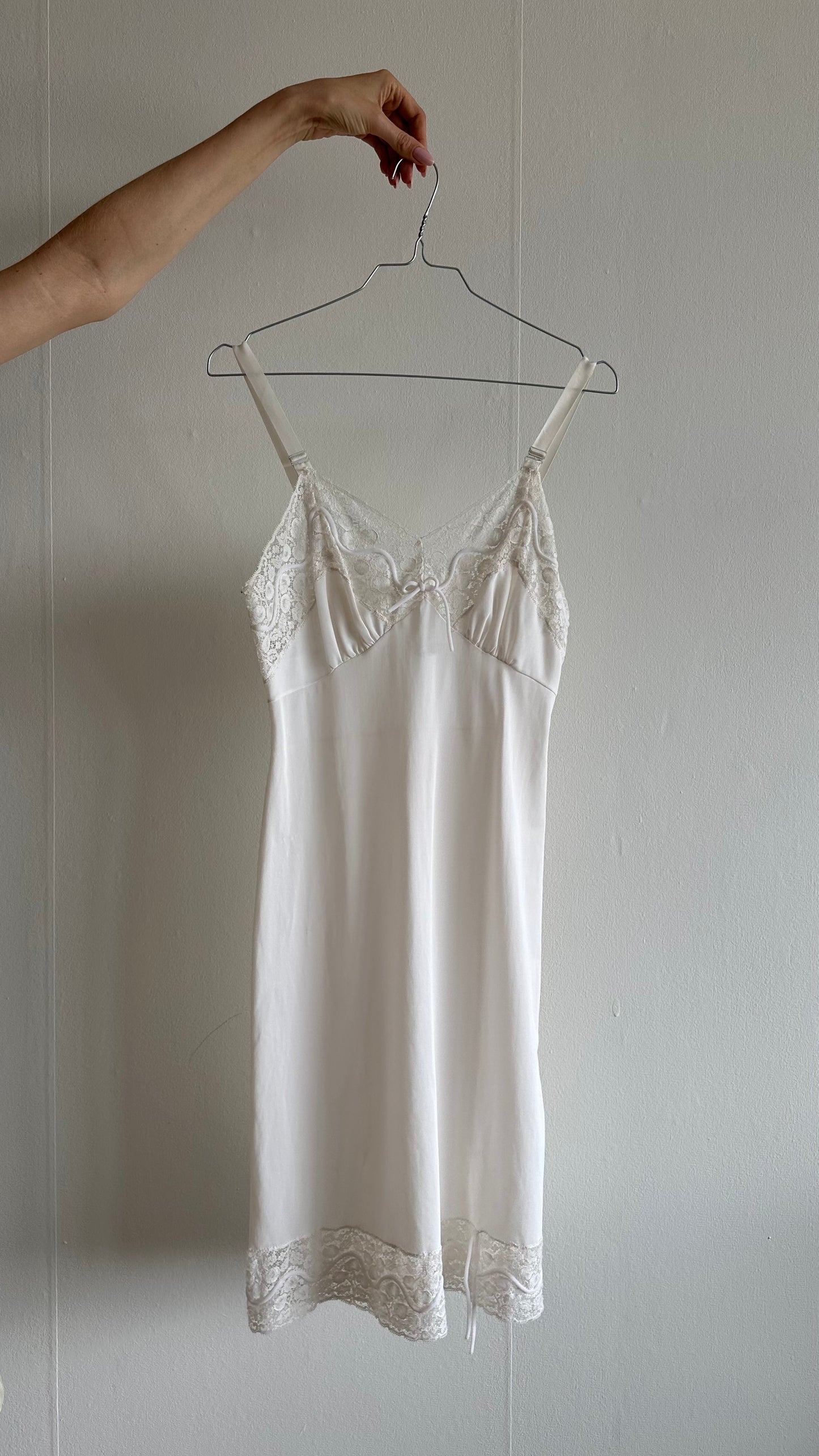 white vintage nightgown with lace details