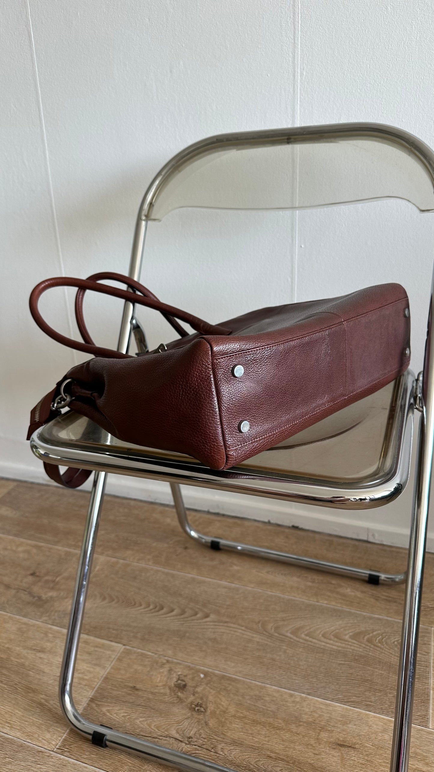 leather bordeaux work bag