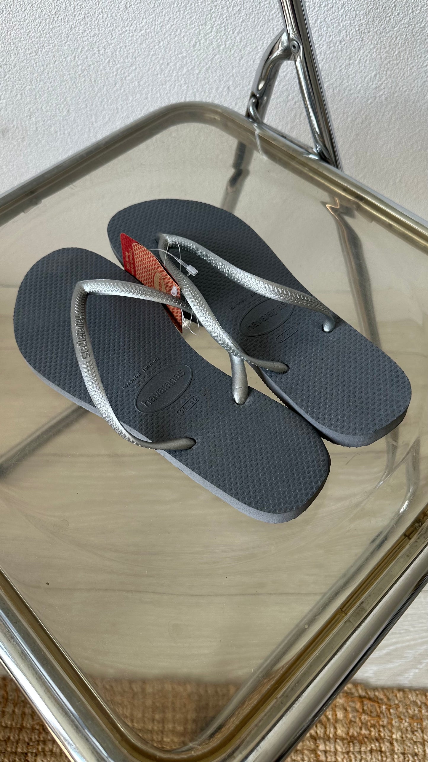 silver-grey havaianas new with tags