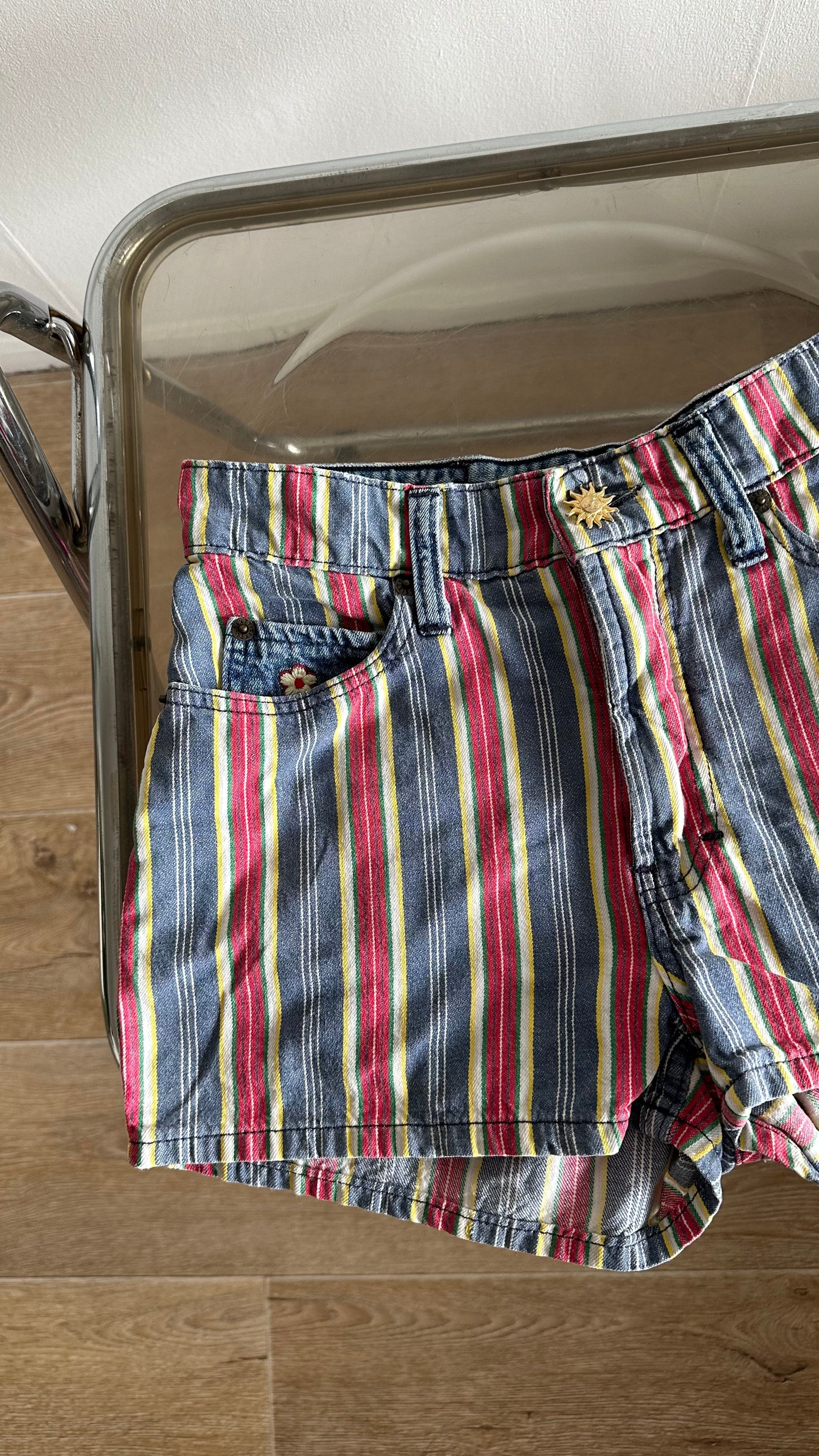 vintage miss sixty striped mini short