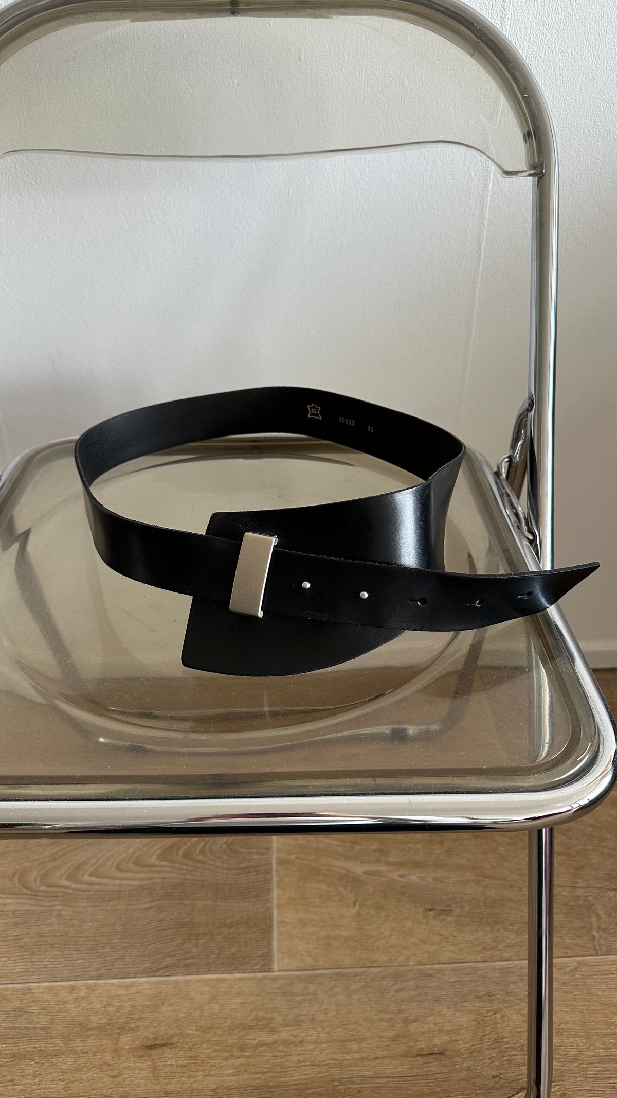 black leather statement belt