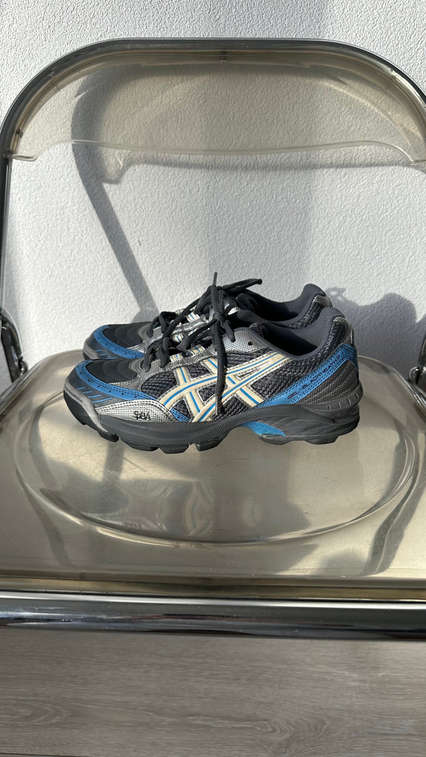 ASICS Gel Blackheath 2 in grey, blue and silver in size 38