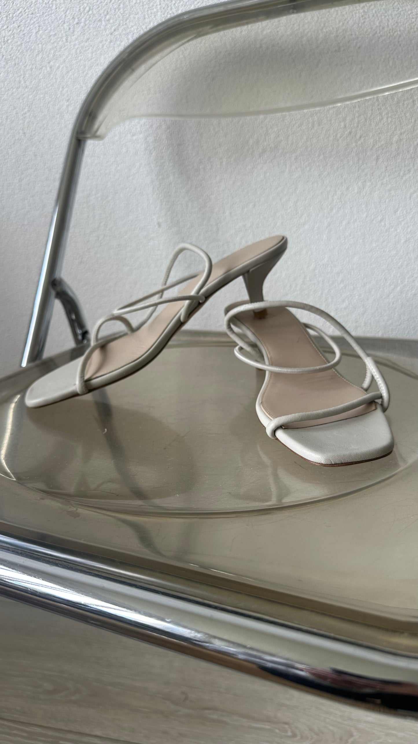 COS strappy leather kitten-heel sandals