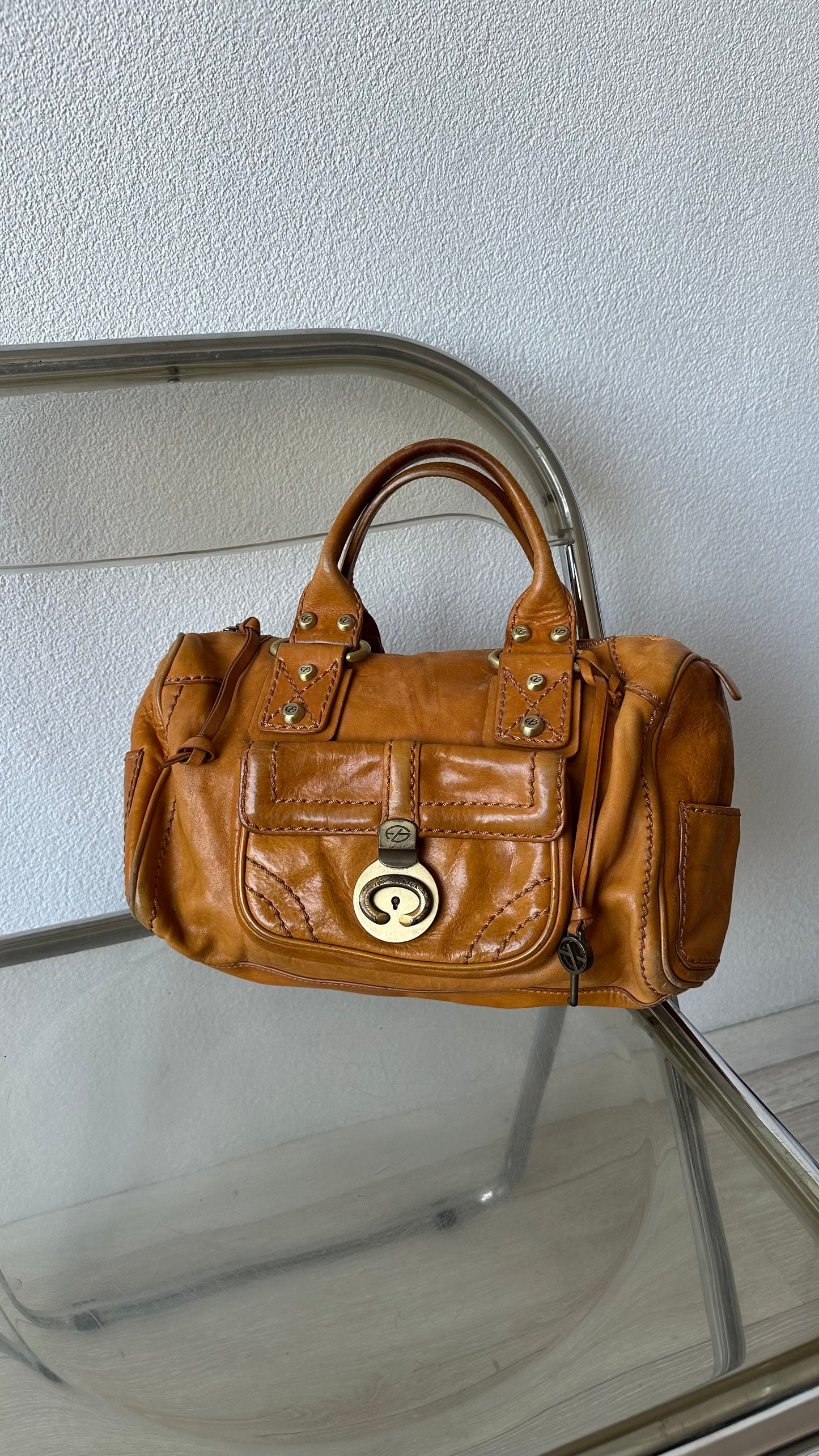 francesco biasia brown leather bag