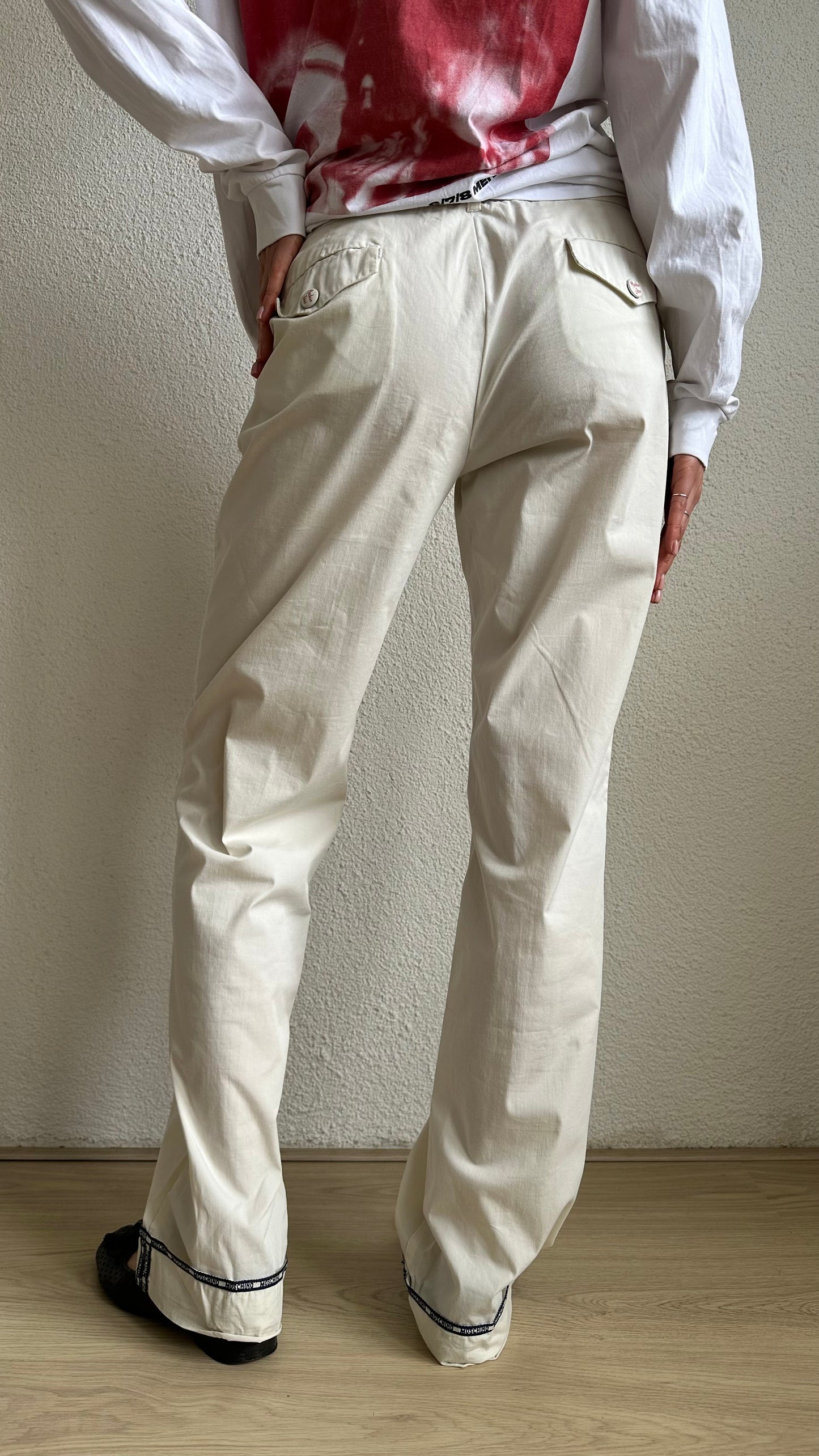 moschino pants off white vintage pants