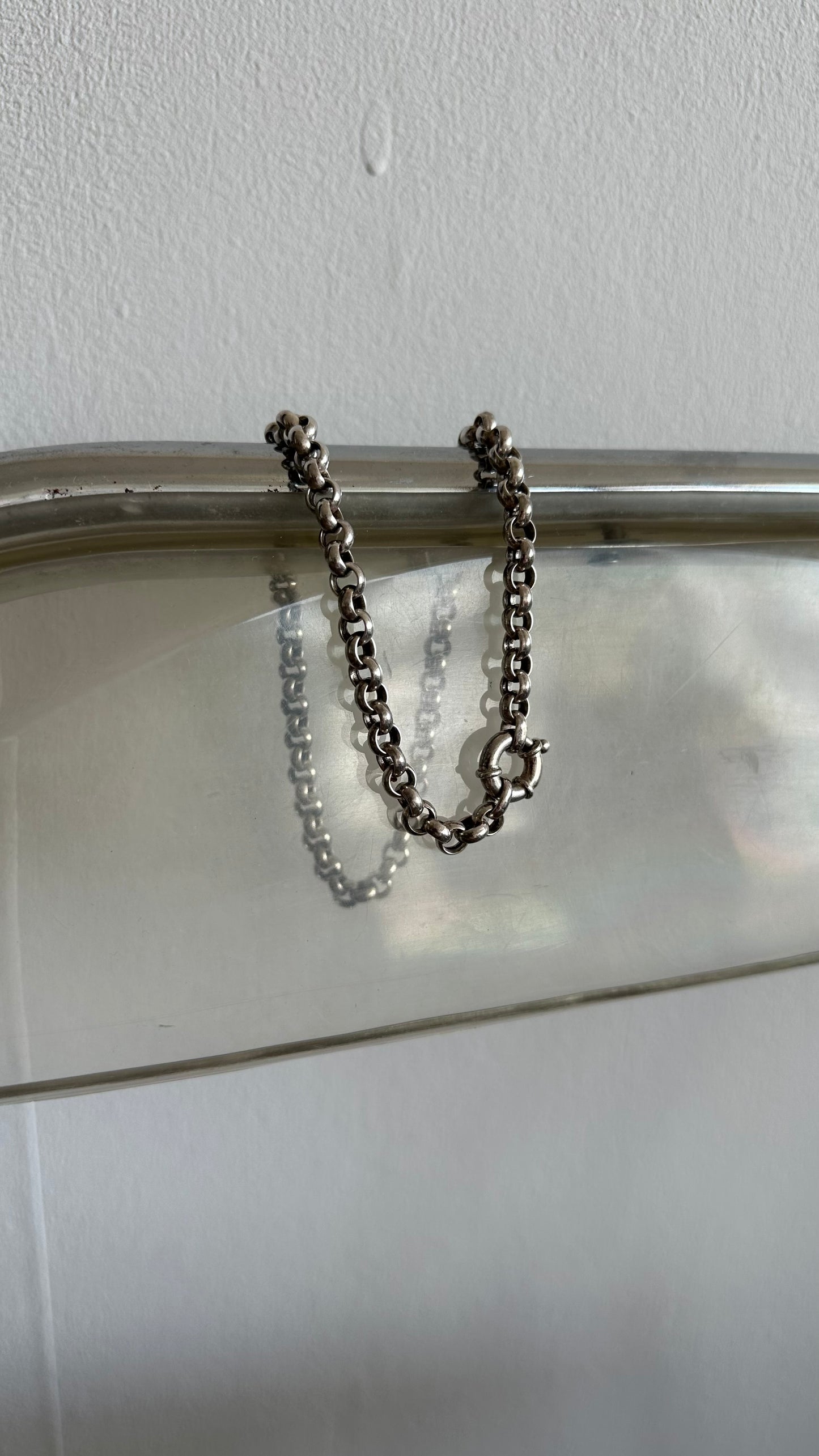 silver 925 necklacewith spring clasp