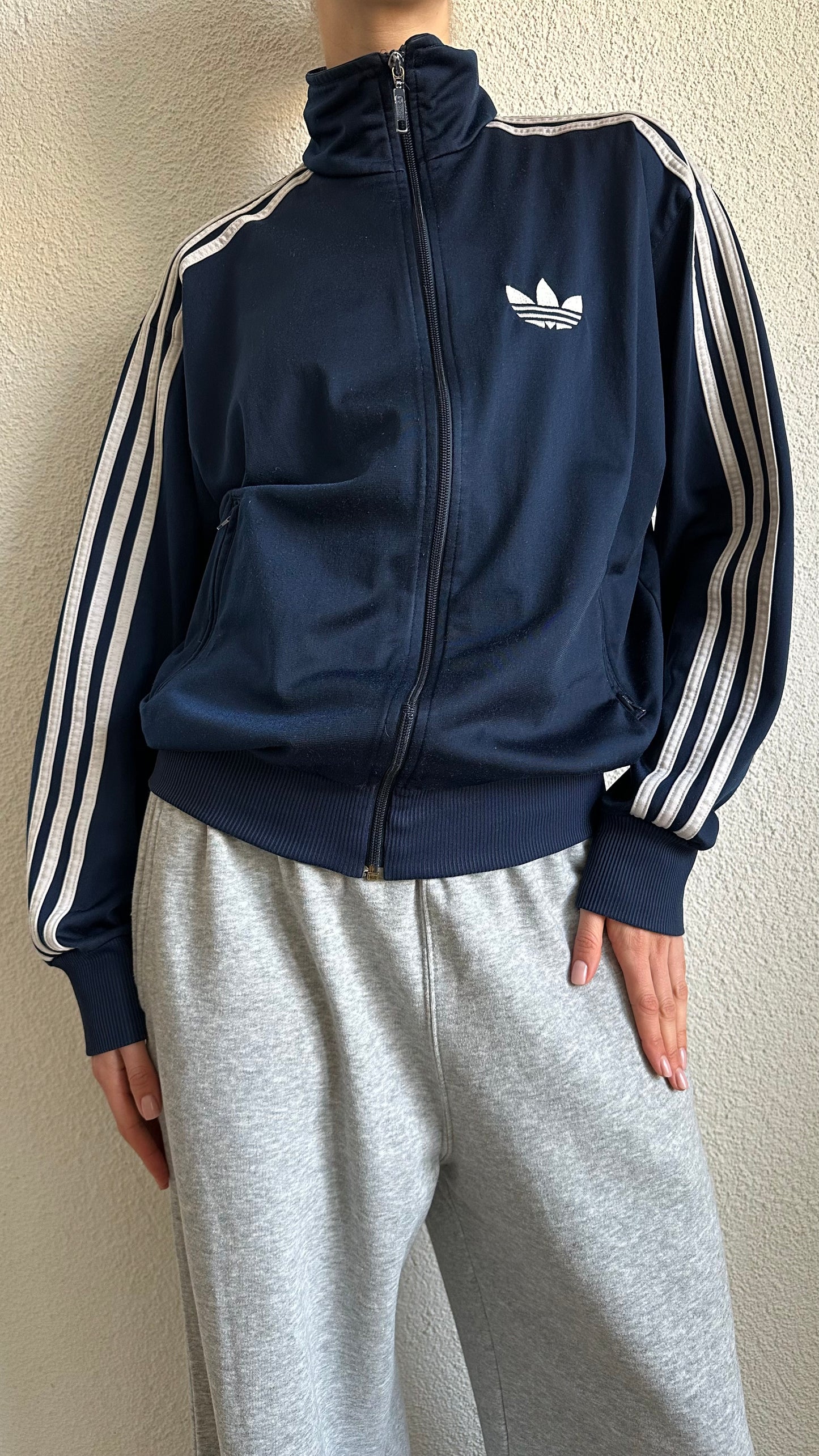 zip up blue Adidas vest classic