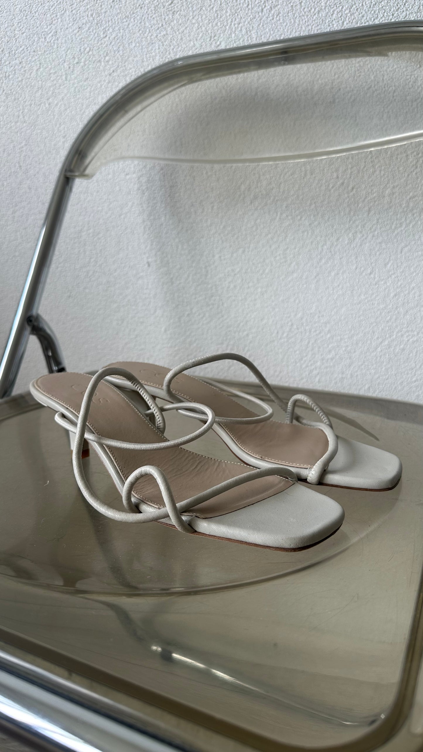 COS strappy leather kitten-heel sandals