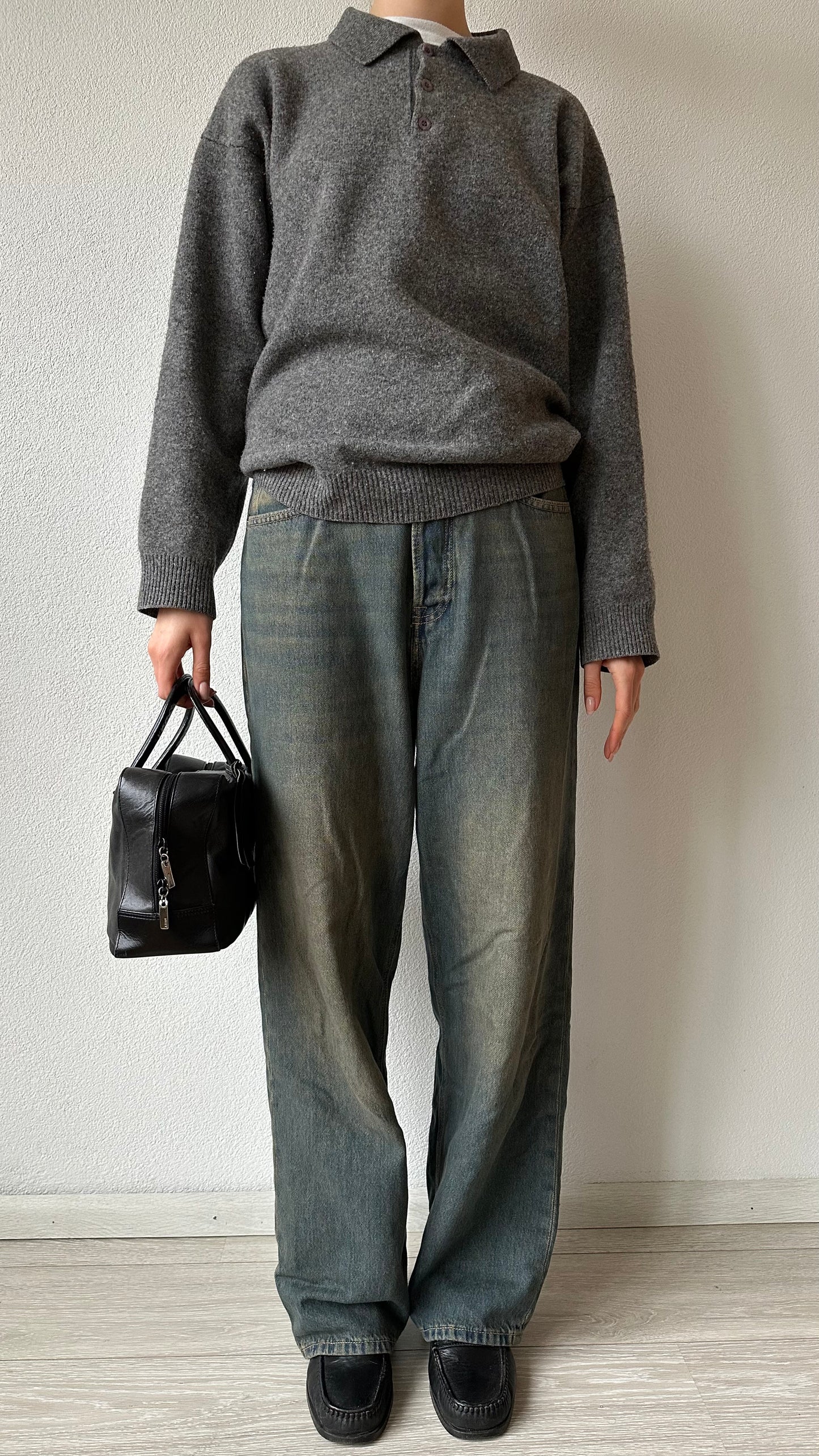 leather black small square handbag