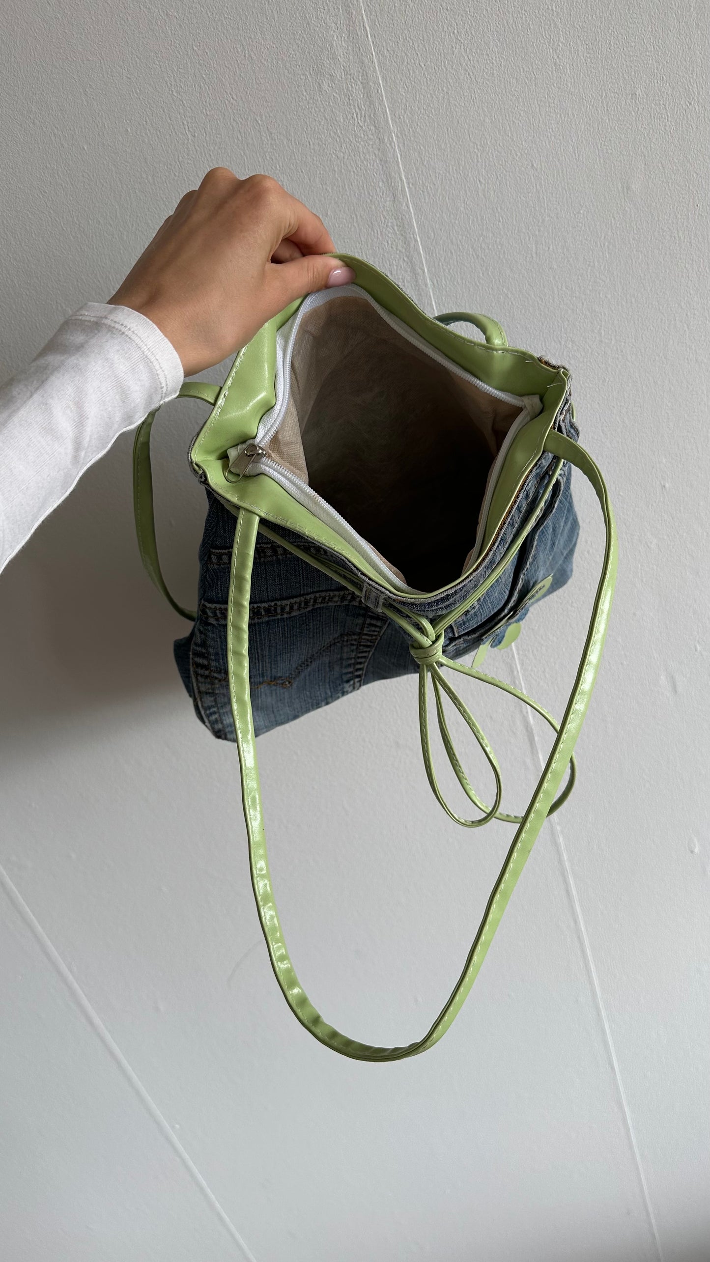 denim green shoulderbag y2k