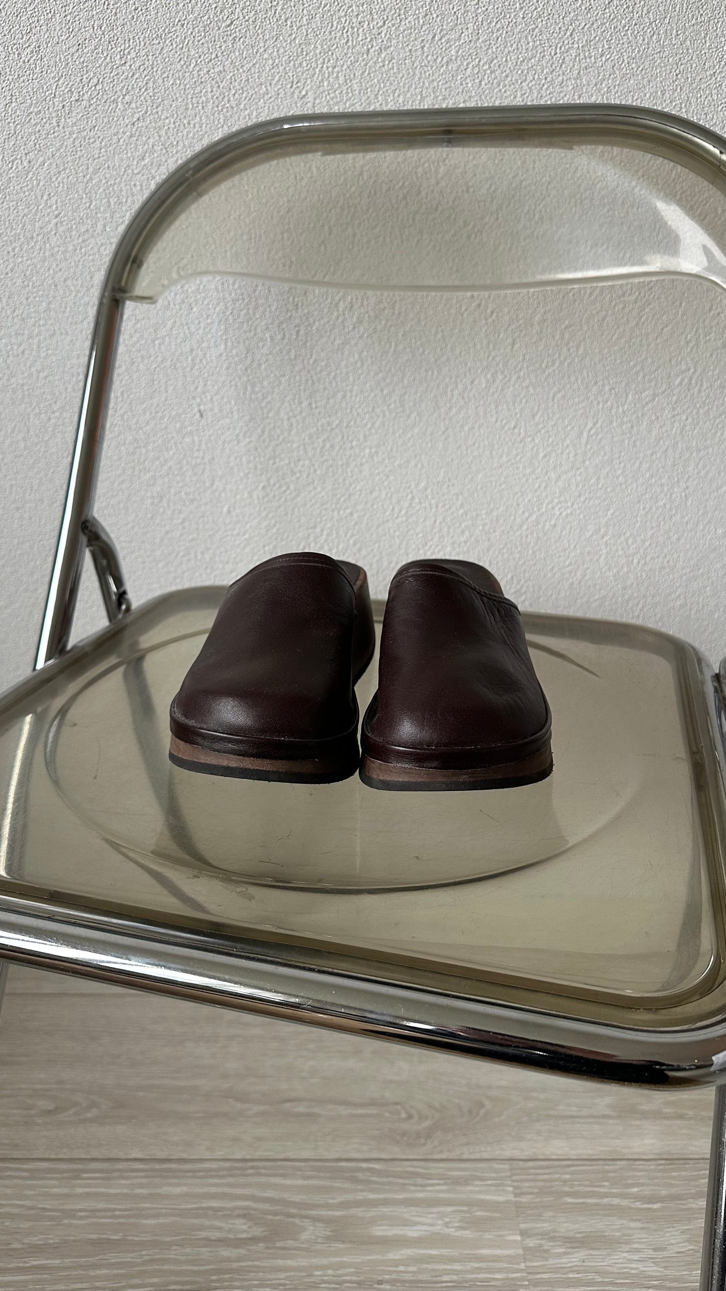 clogs j.crew brown leather mules rounded sole