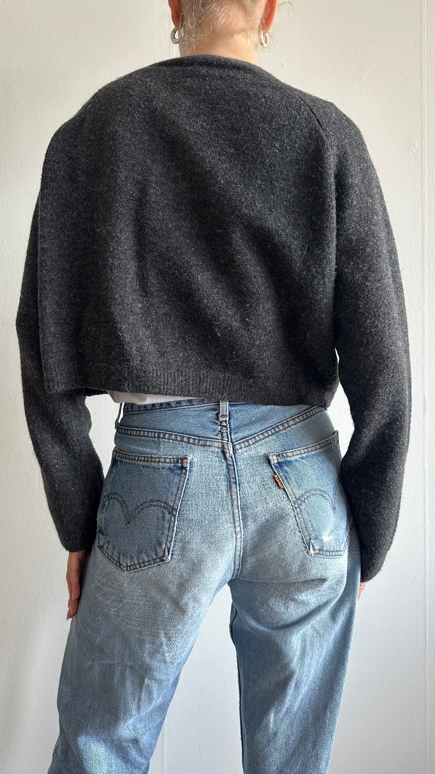 wool mix grey cardigan