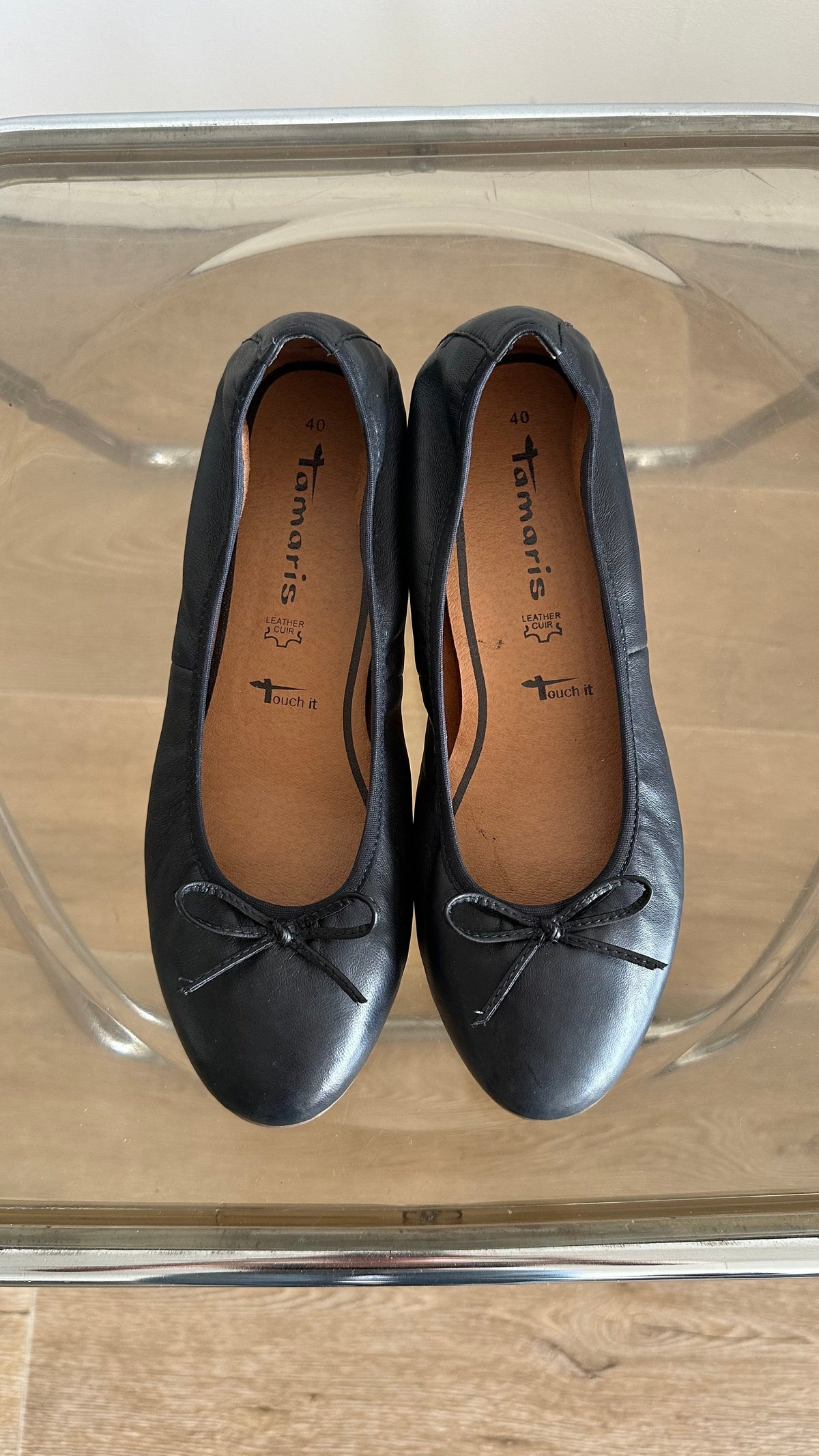 dark blue black ballet flats tamaris