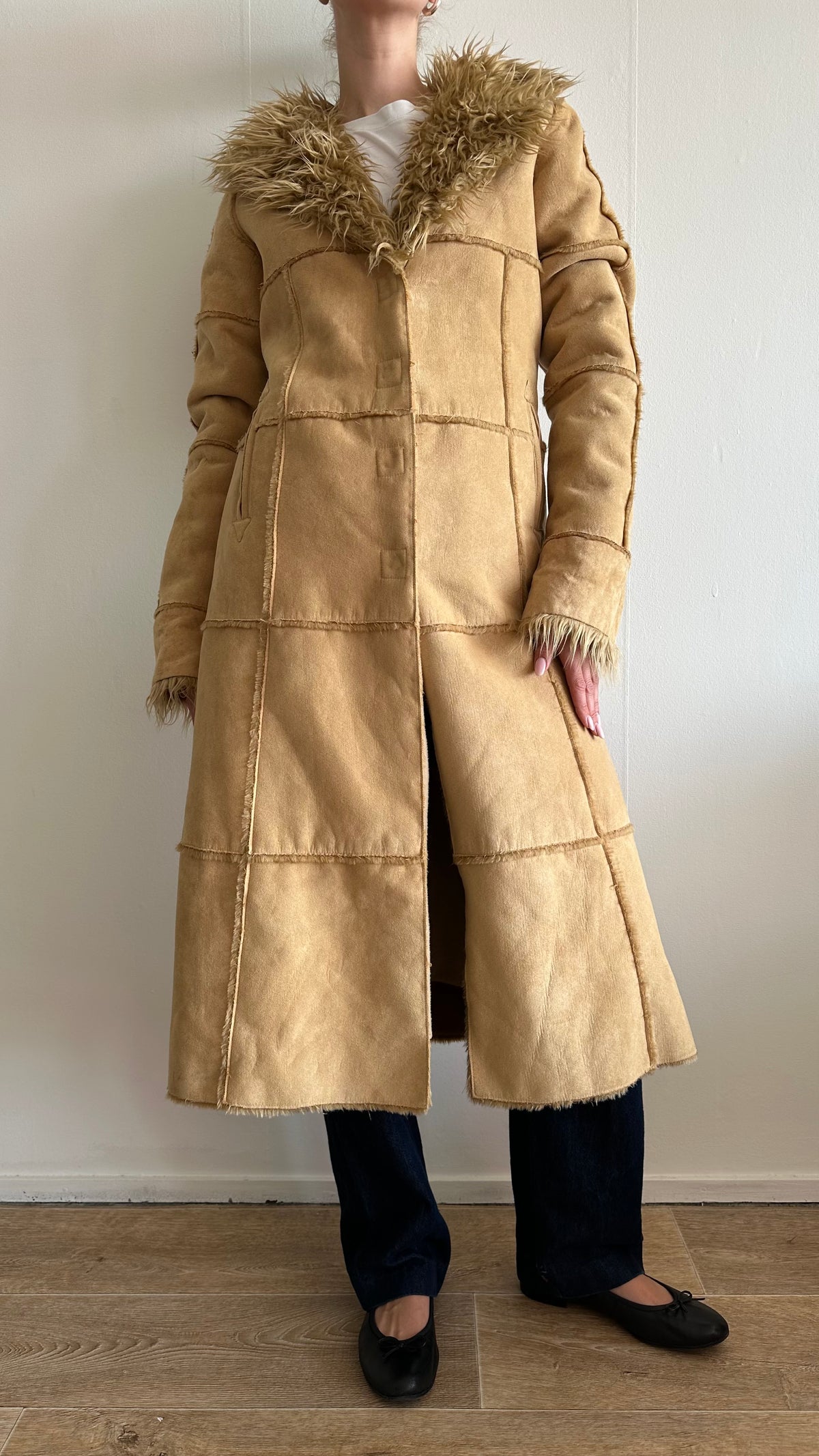 camel faux Penny Lane coat