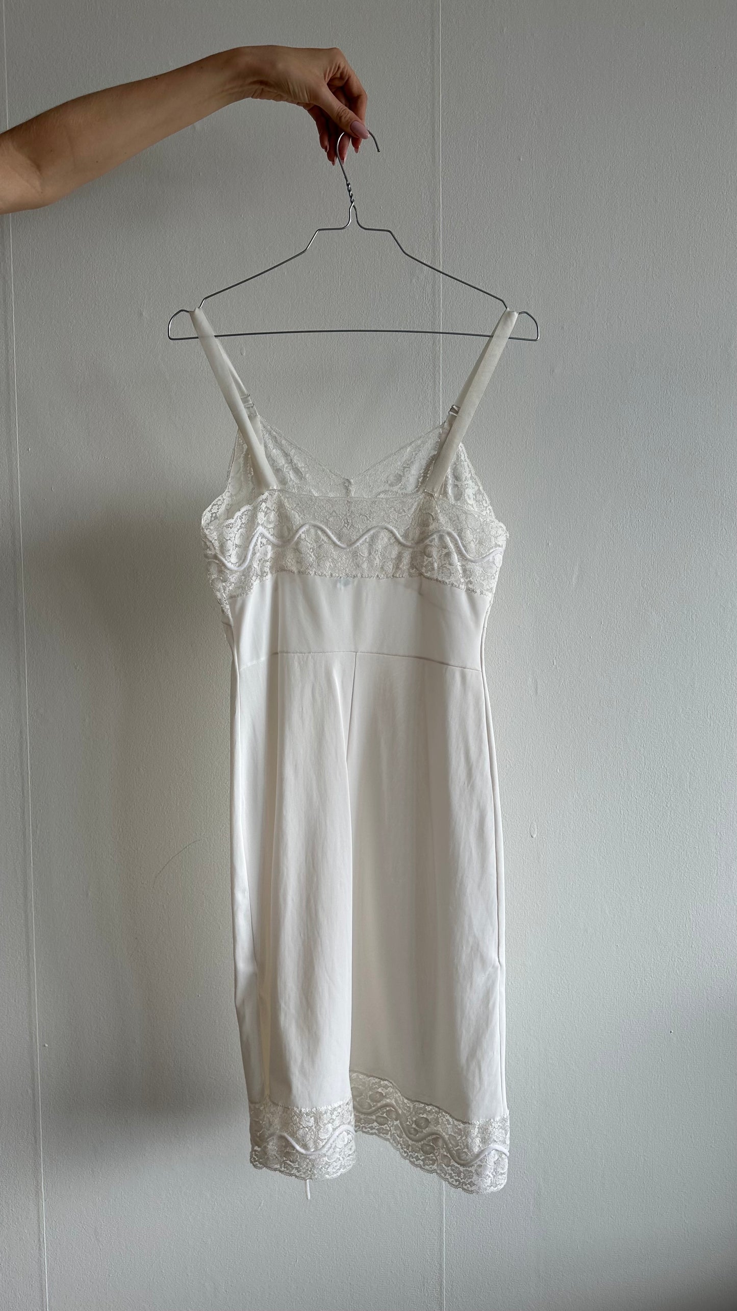 white vintage nightgown with lace details