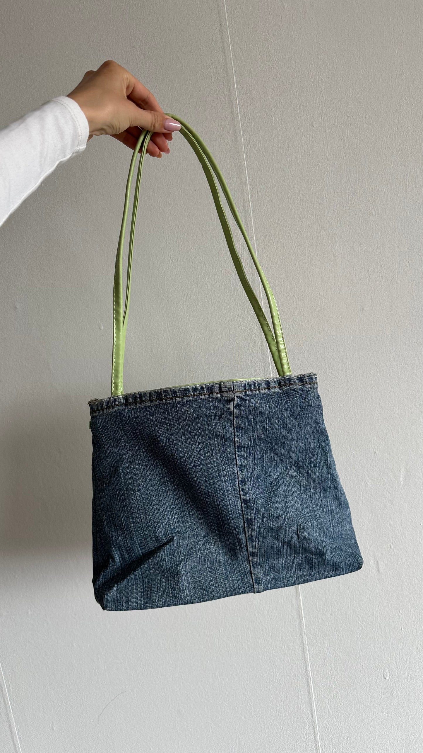denim green shoulderbag y2k