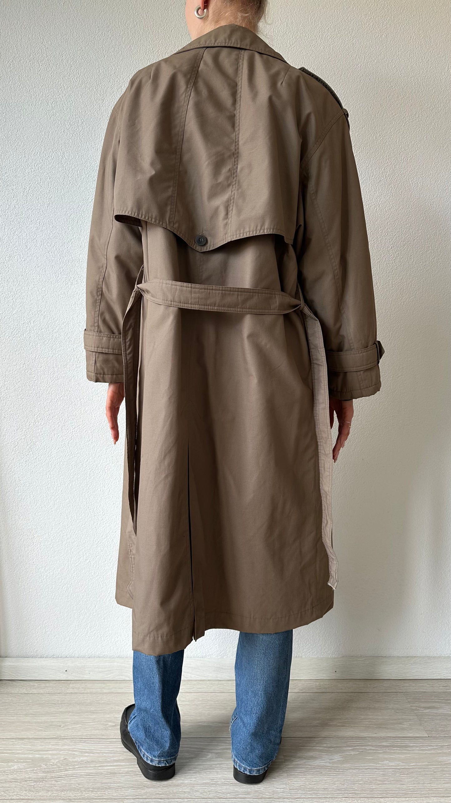vintage brown cotton trenchcoat