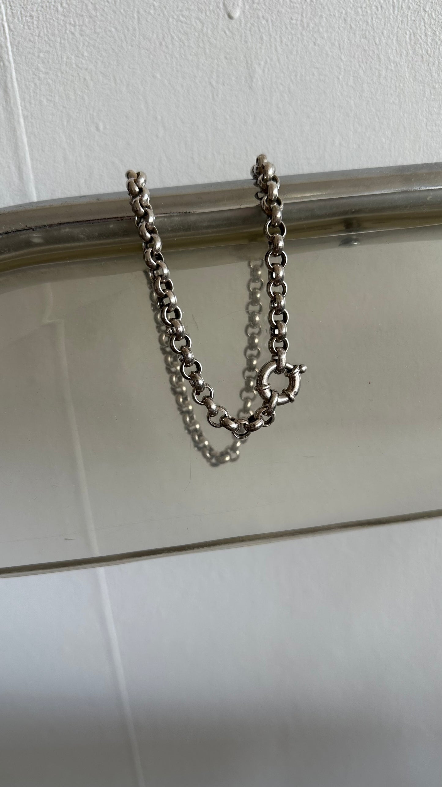silver 925 necklacewith spring clasp