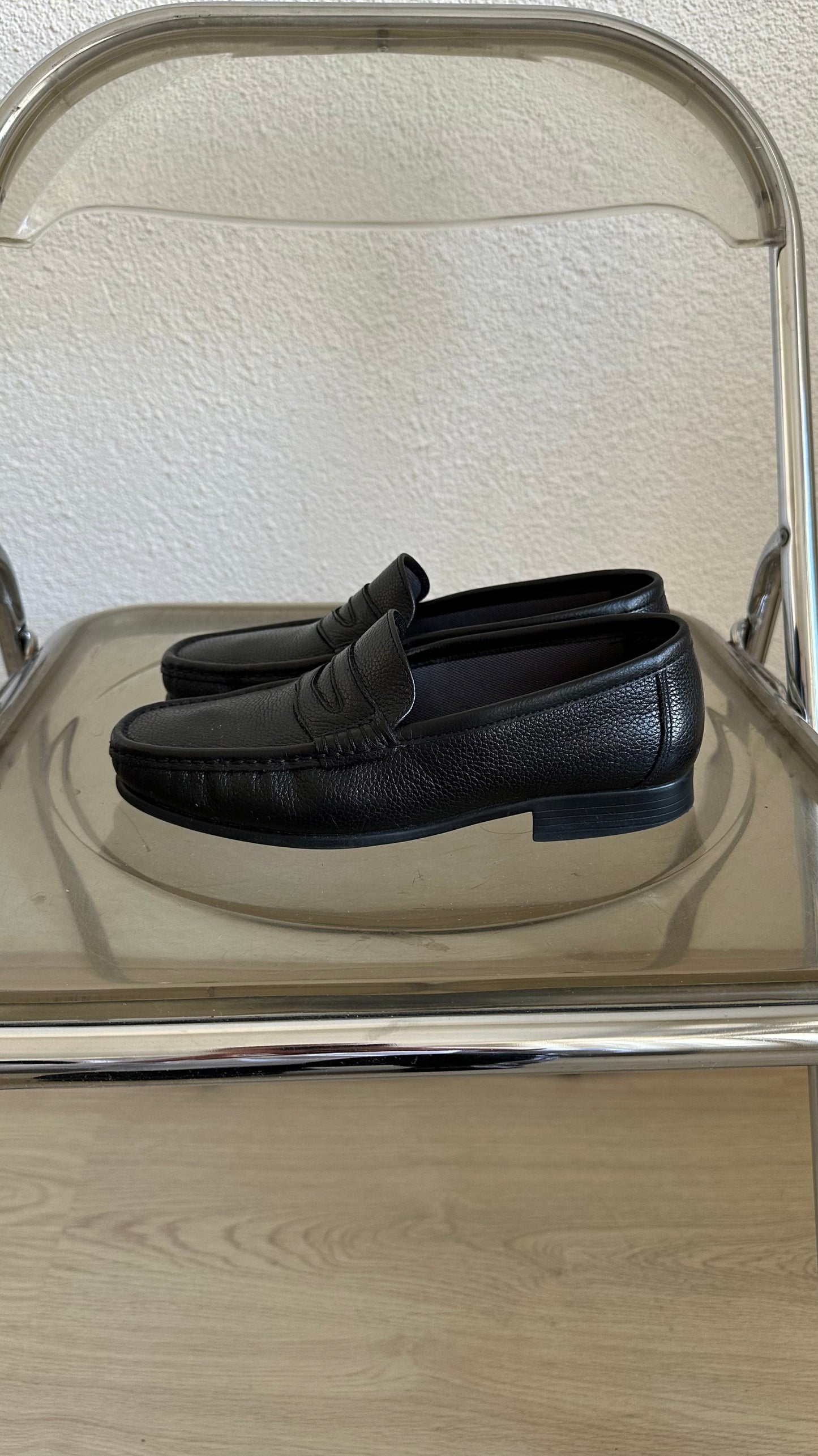 black classic soft leather loafers
