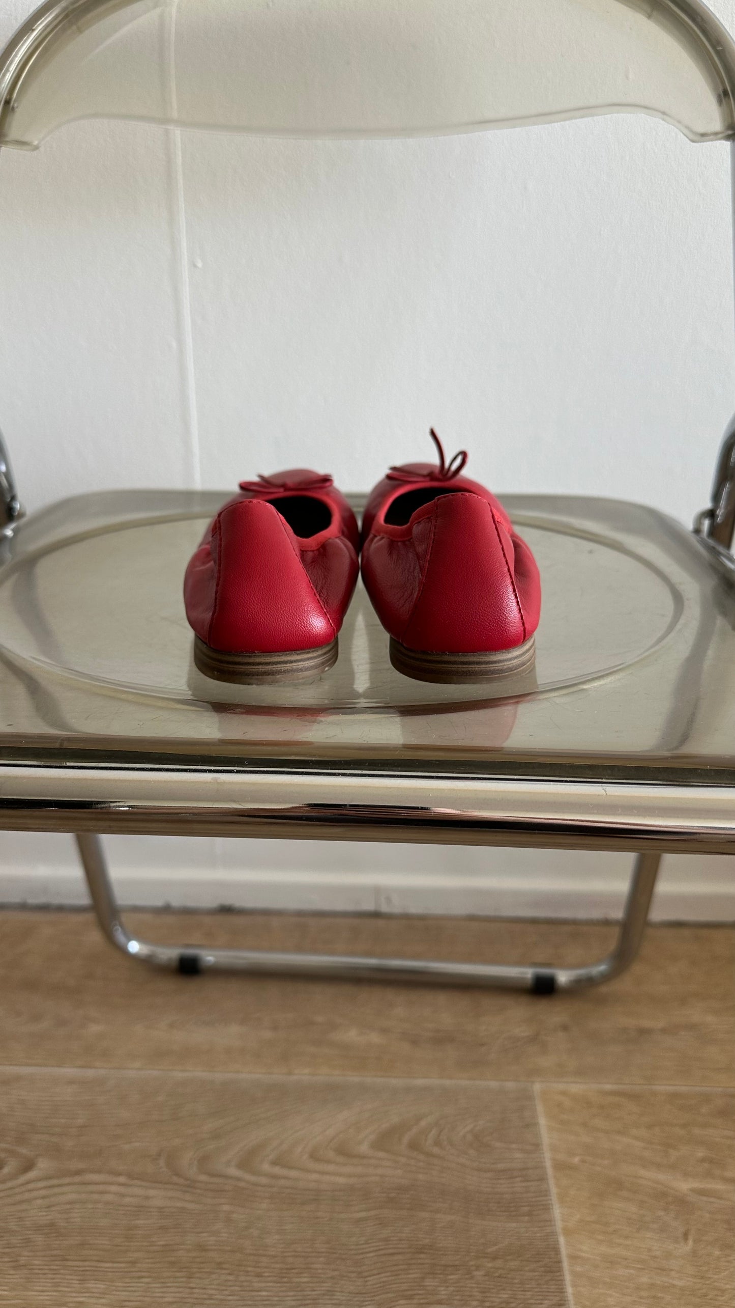 red leather Tamaris red ballet flats size 39