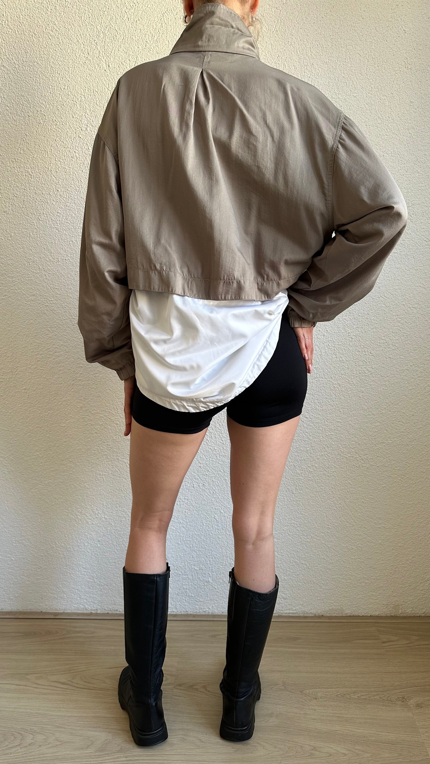 vintage taupe white nike tracksuit pants windbreaker jacket