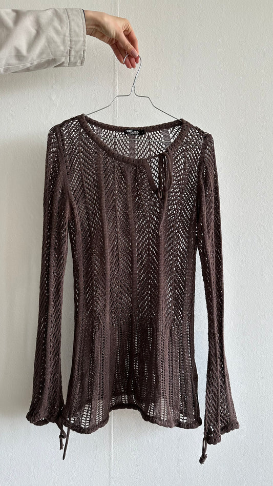 brown forecast crochet longesleeve