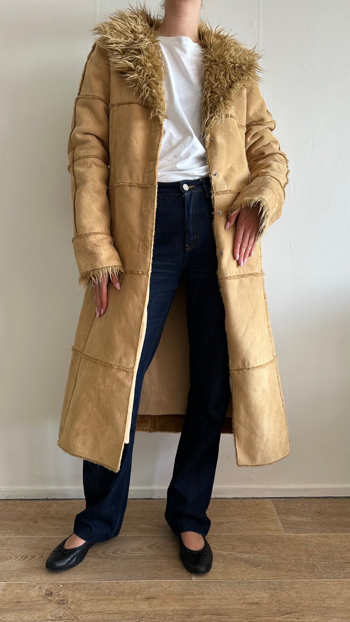 camel faux Penny Lane coat