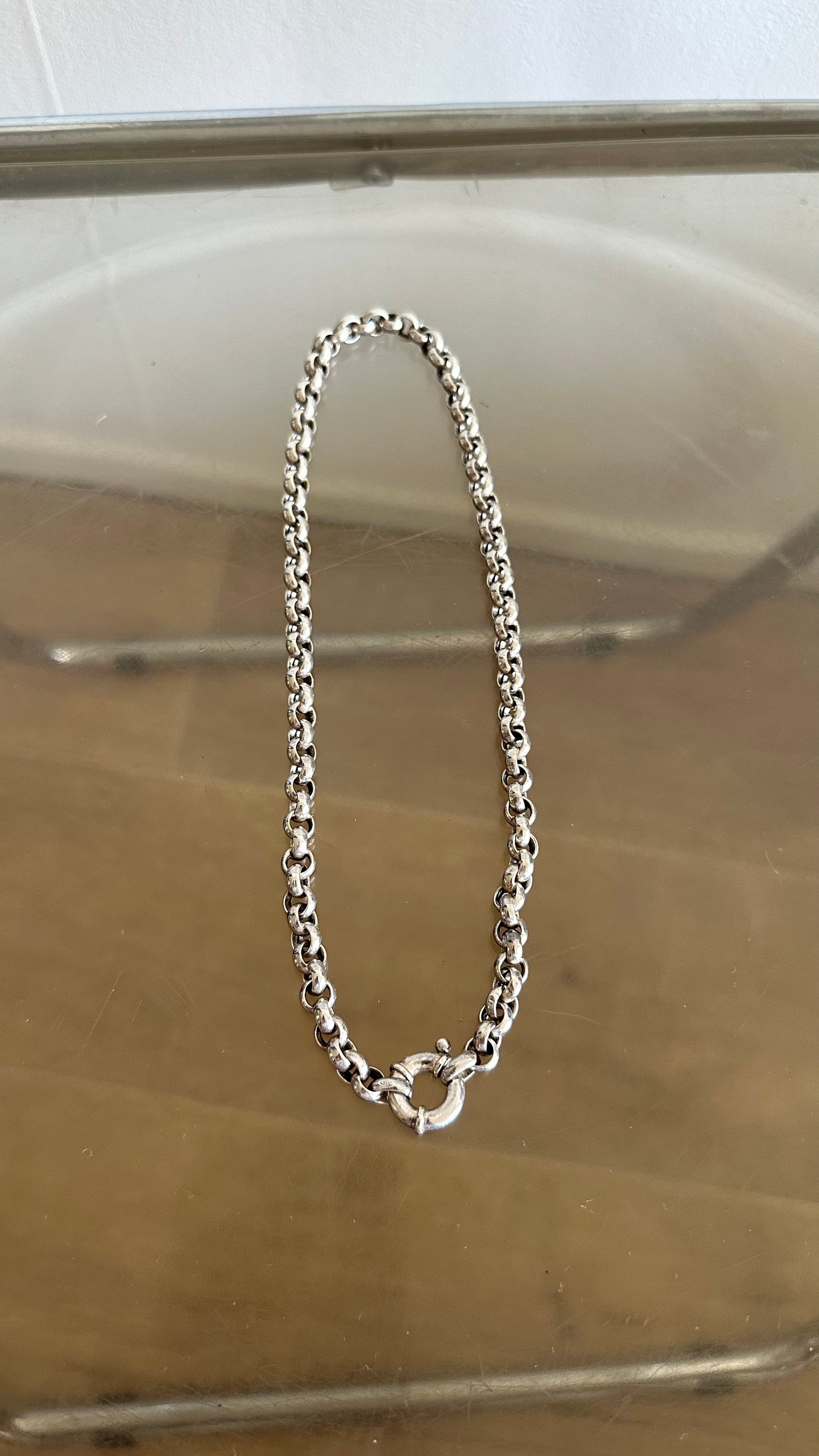 silver 925 necklacewith spring clasp