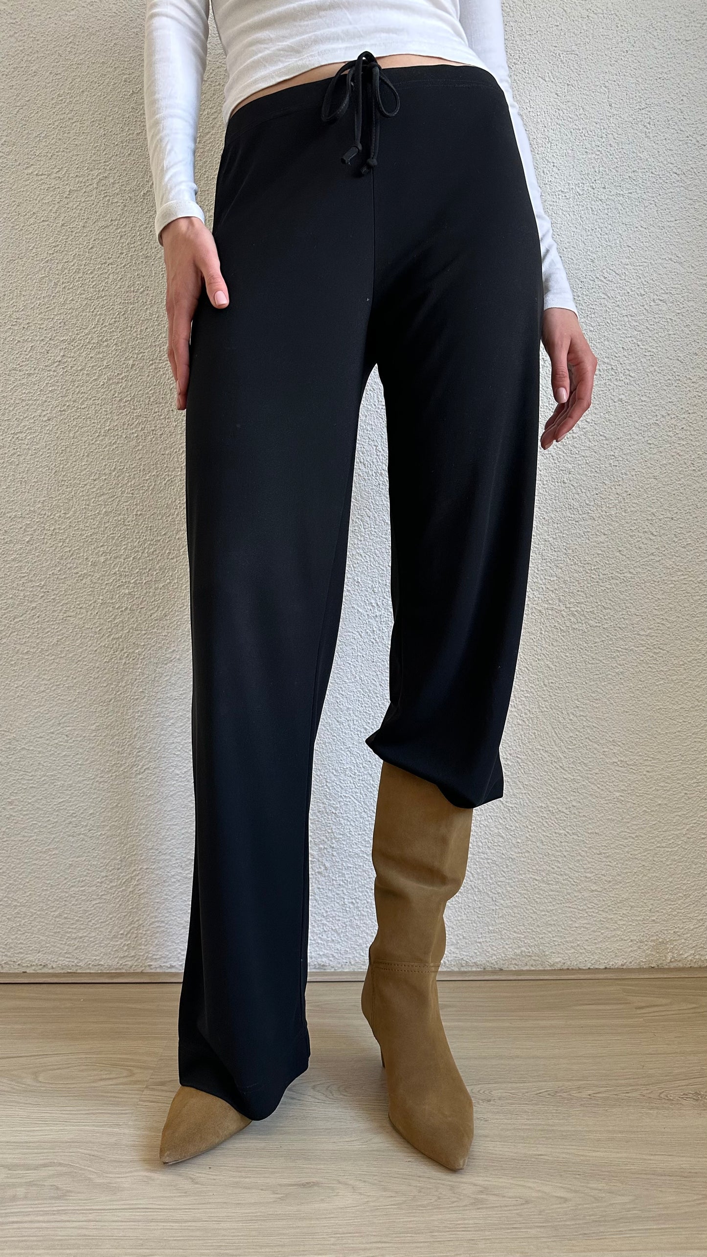 camel suede slouchy half-high boots 38