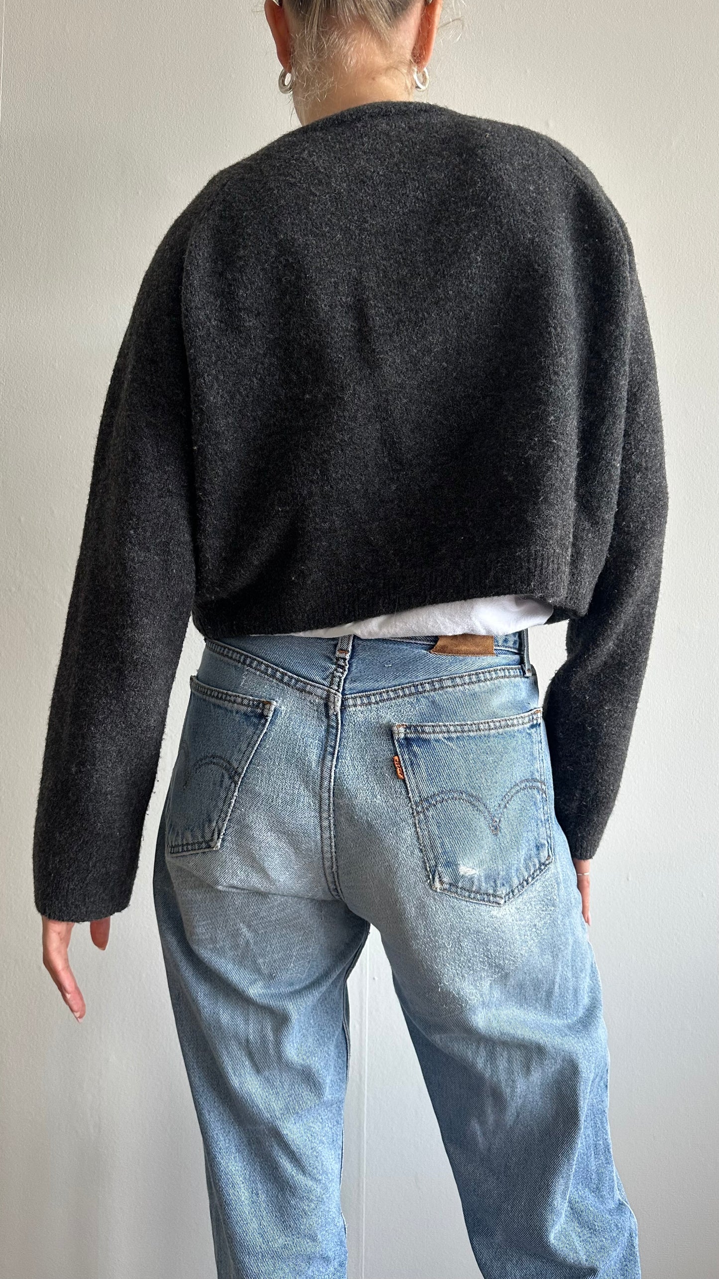 wool mix grey cardigan