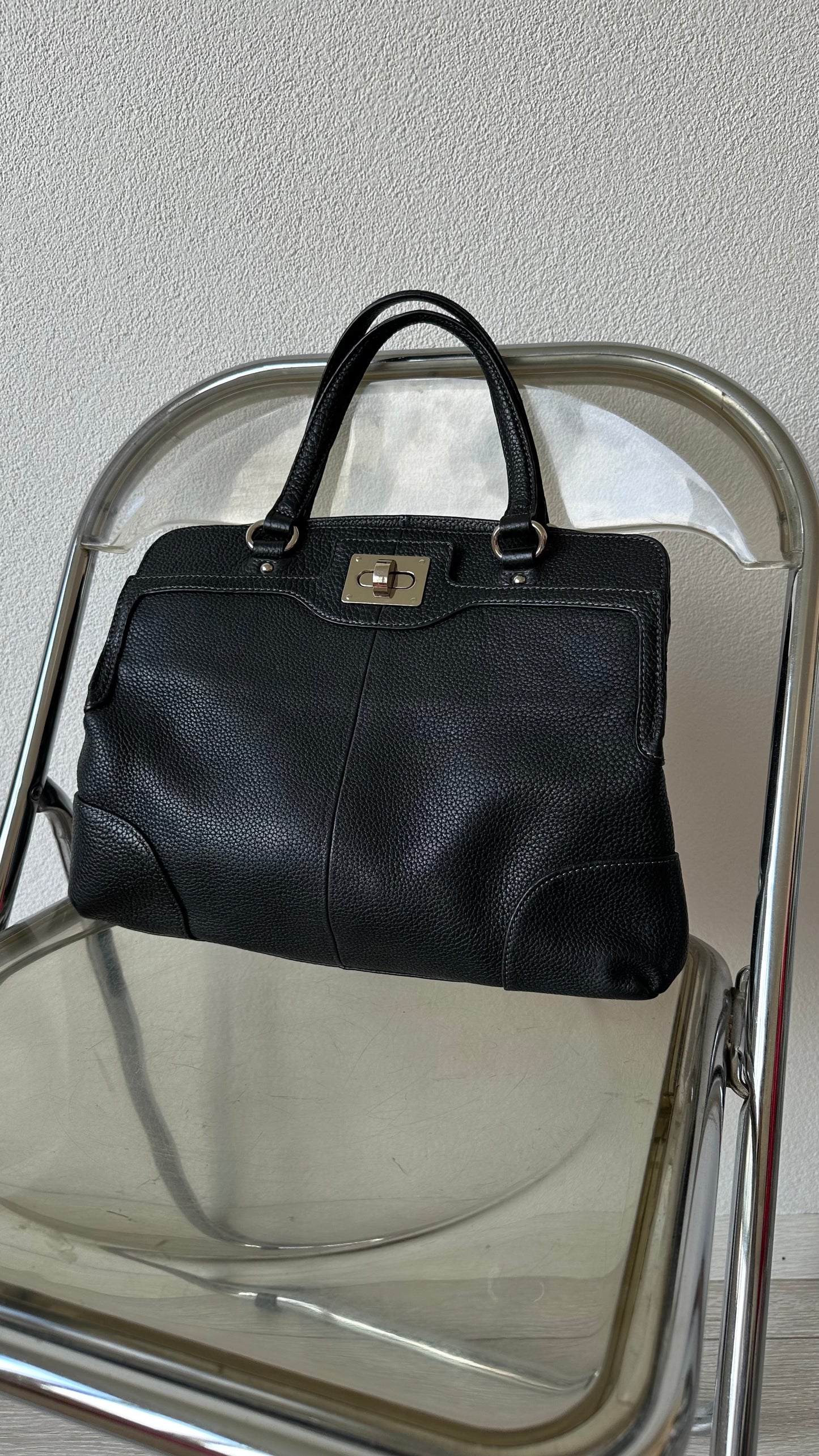 black soft leather bag handbag