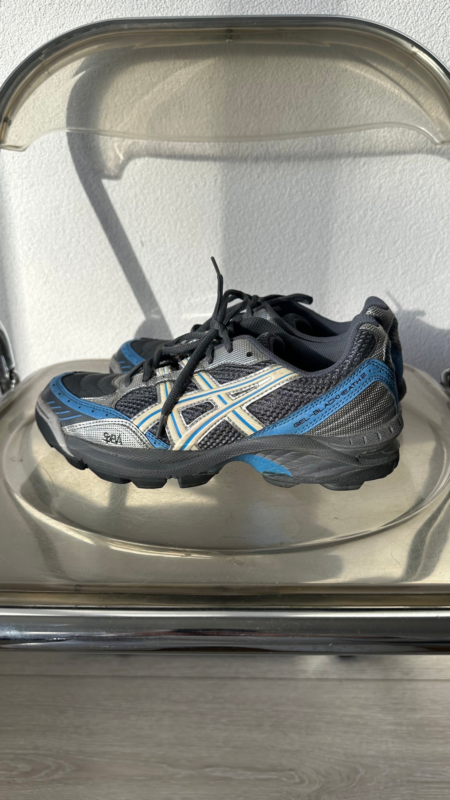 ASICS Gel Blackheath 2 in grey, blue and silver in size 38