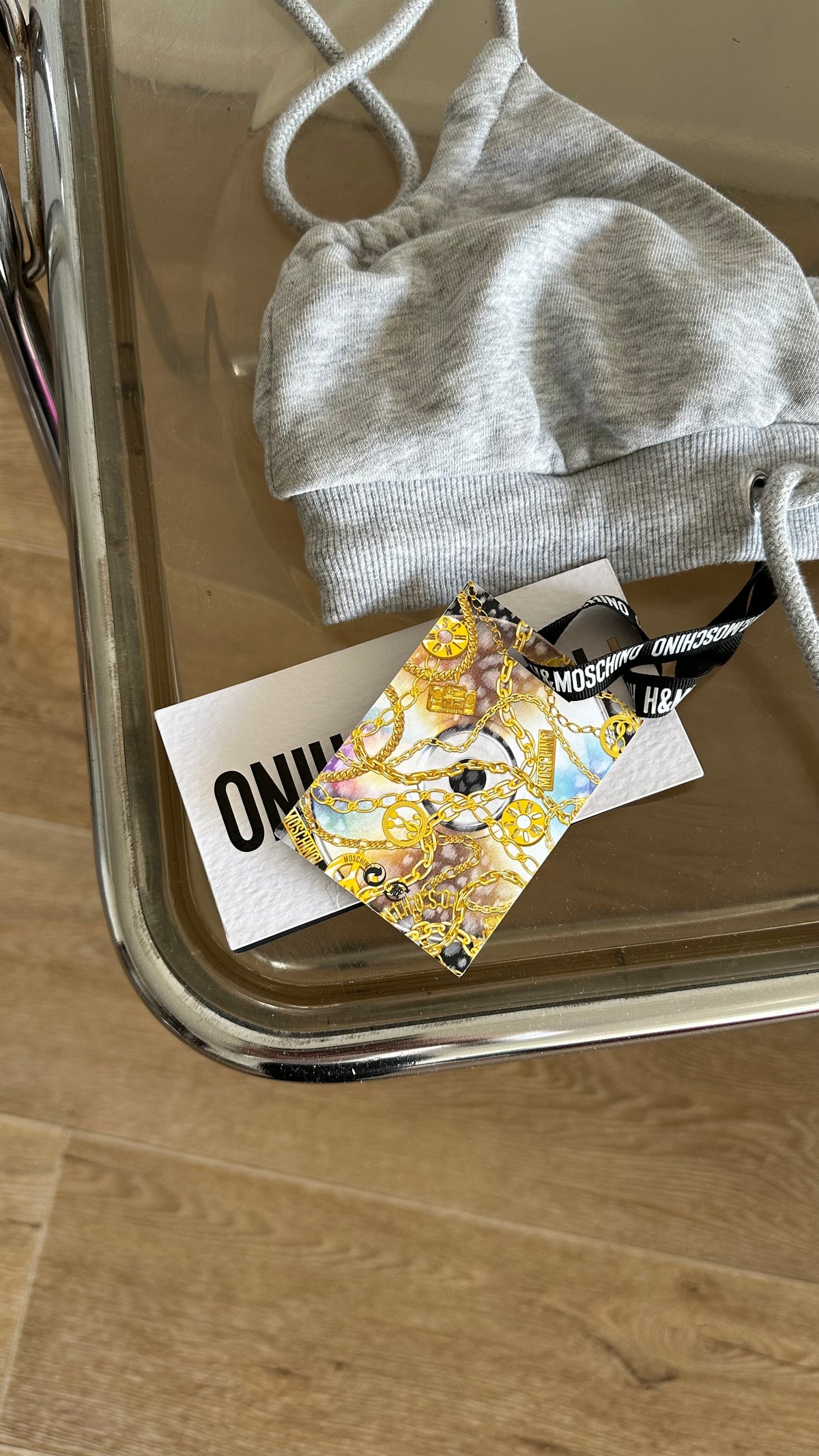 grey h&m moschino sweat top