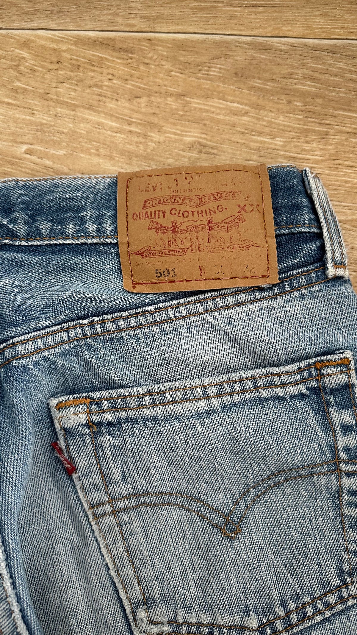 vintage light blue Levi’s denim 501