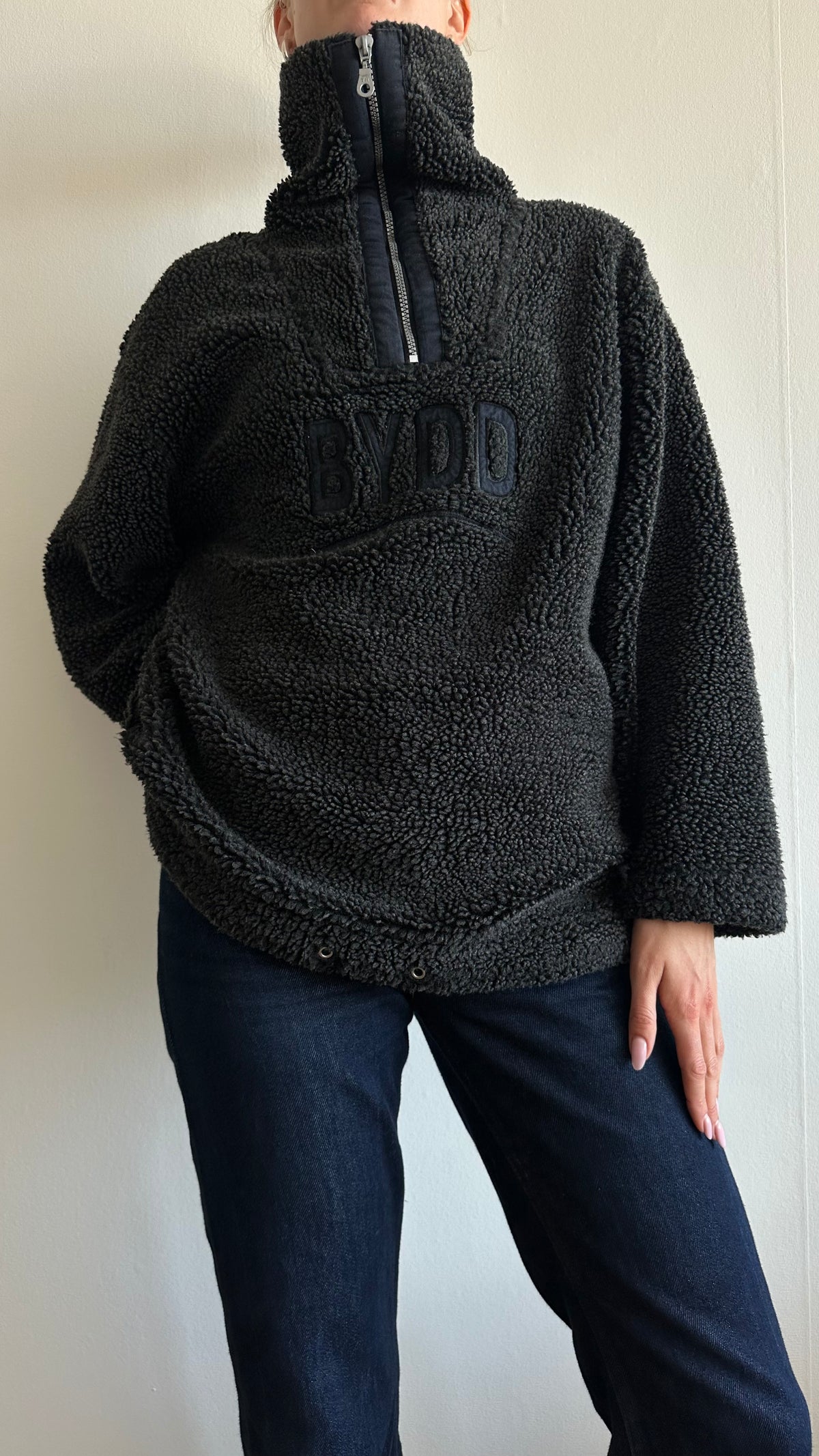 fluffy soft oversized didi zip up sweater