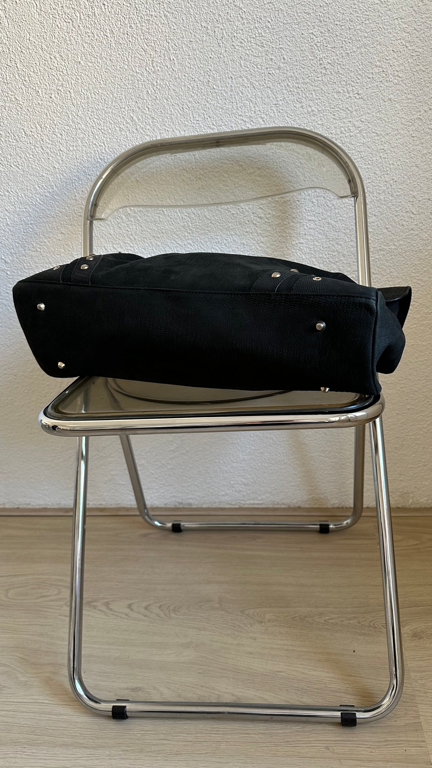 leather black oversized Muldoonys bag