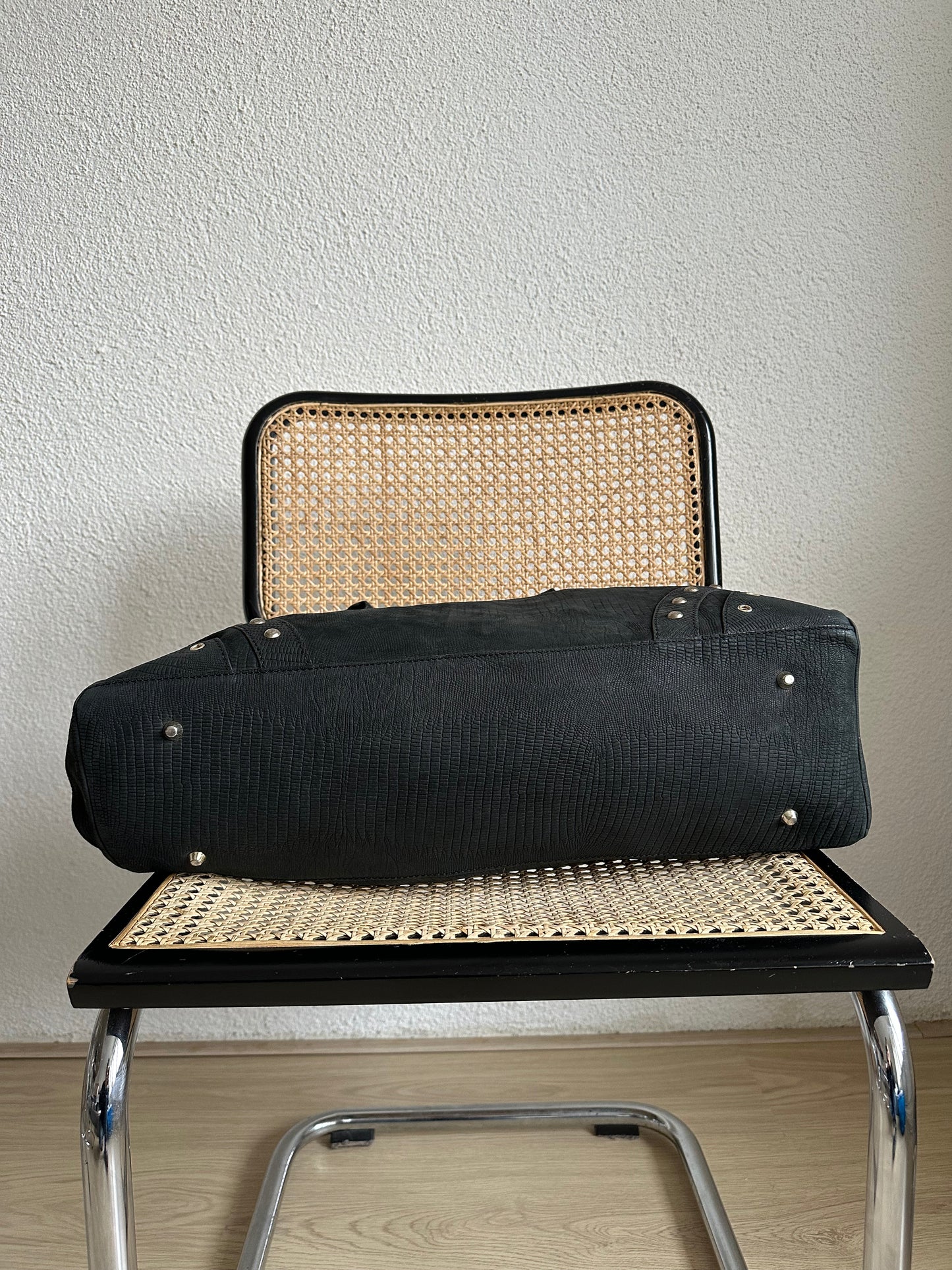 black leather weekend bag muldooney’s