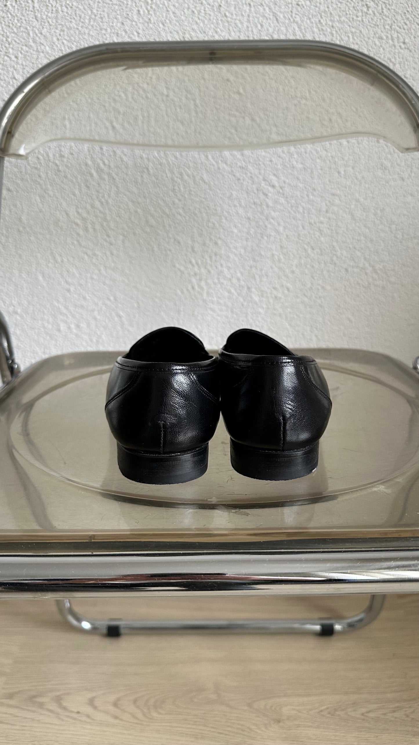 classic black leather penny loafers