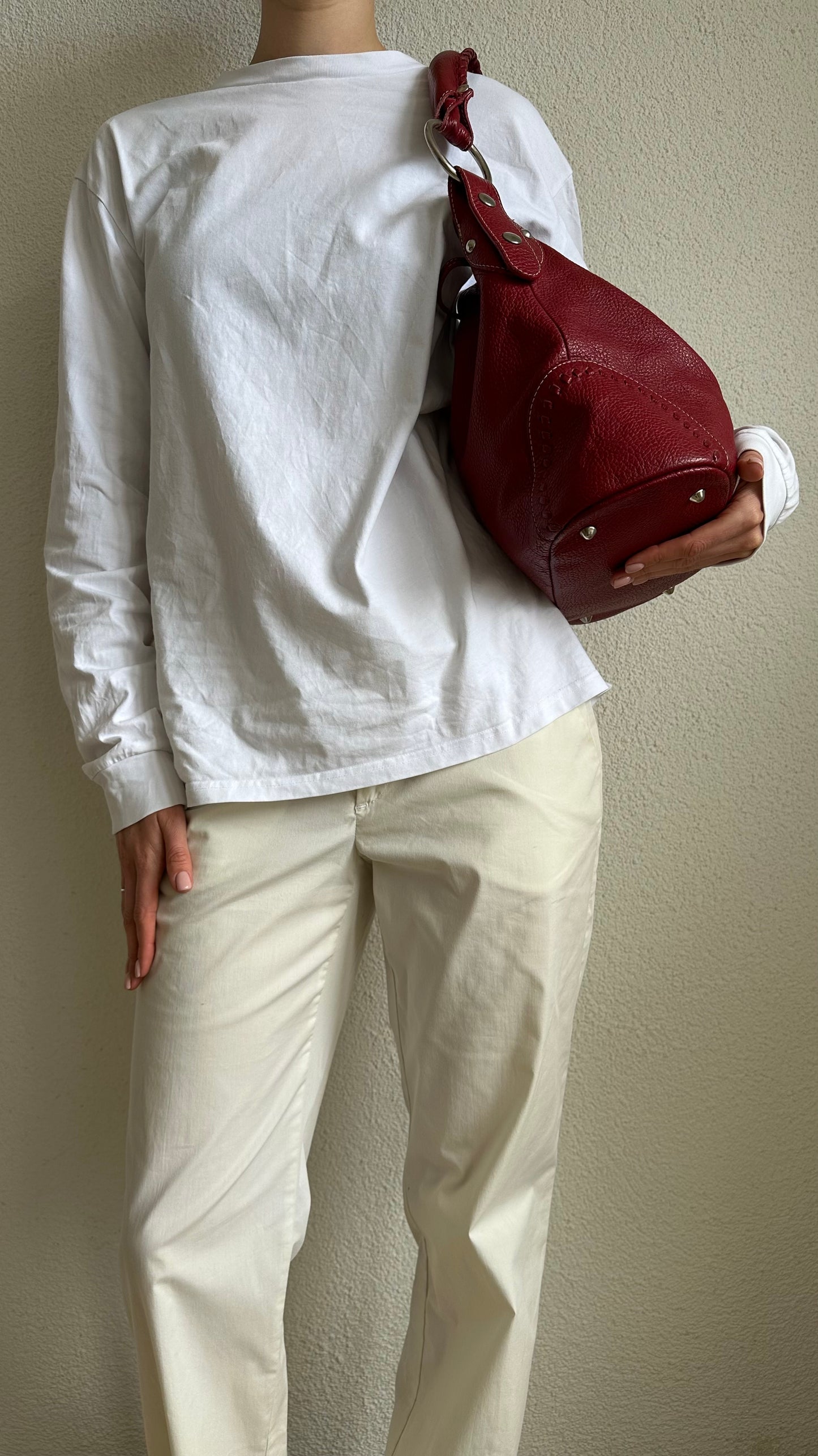 red leather tods hobo shoulderbag