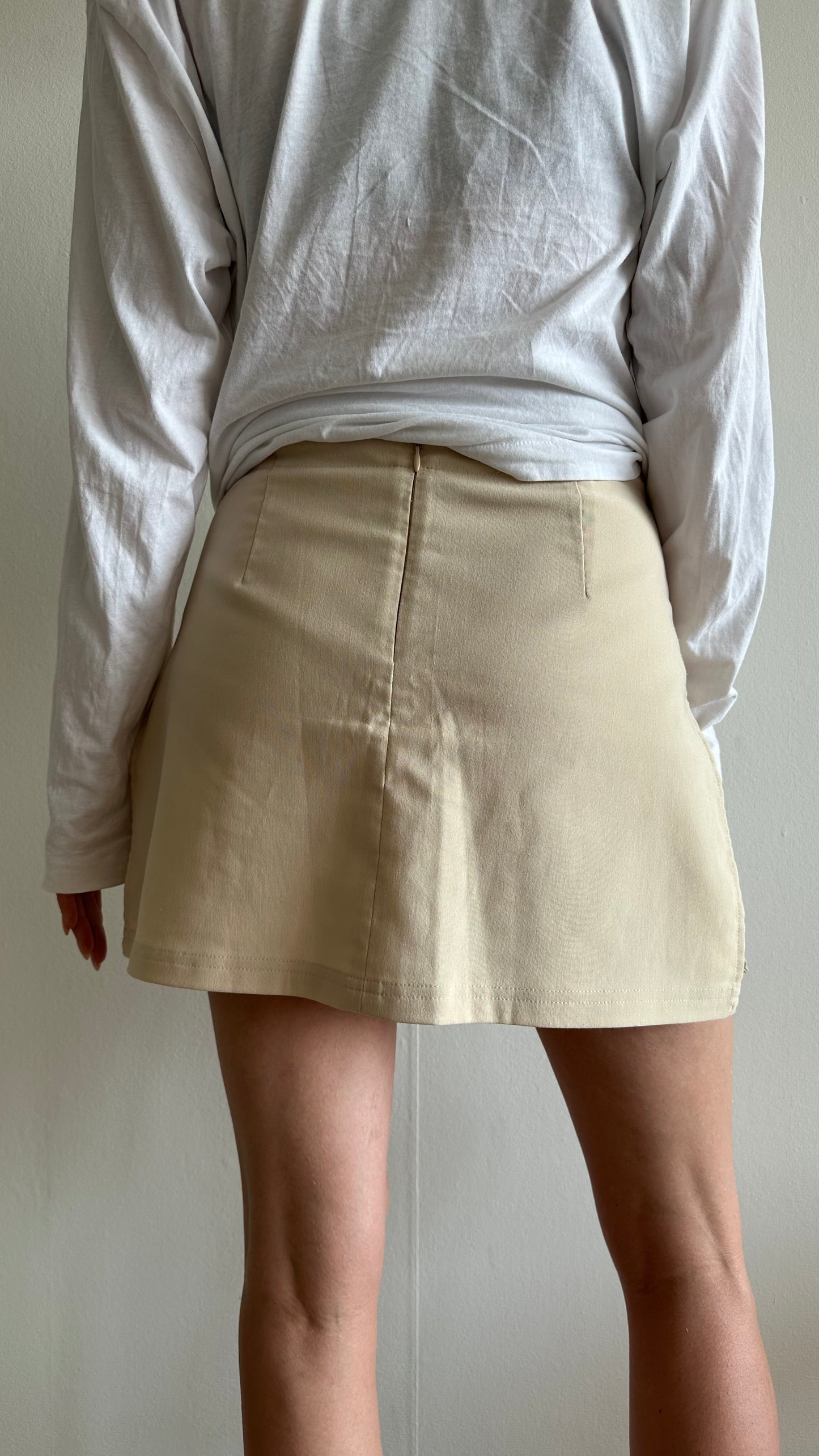 cream beige vintage skort